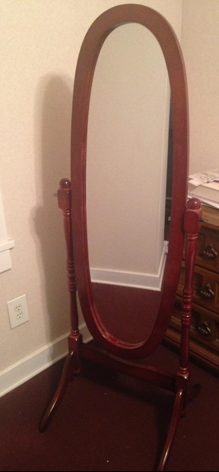 Legacy Decor Swivel Full Length Wood Cheval Floor Mirror (Espresso) customer photo 2
