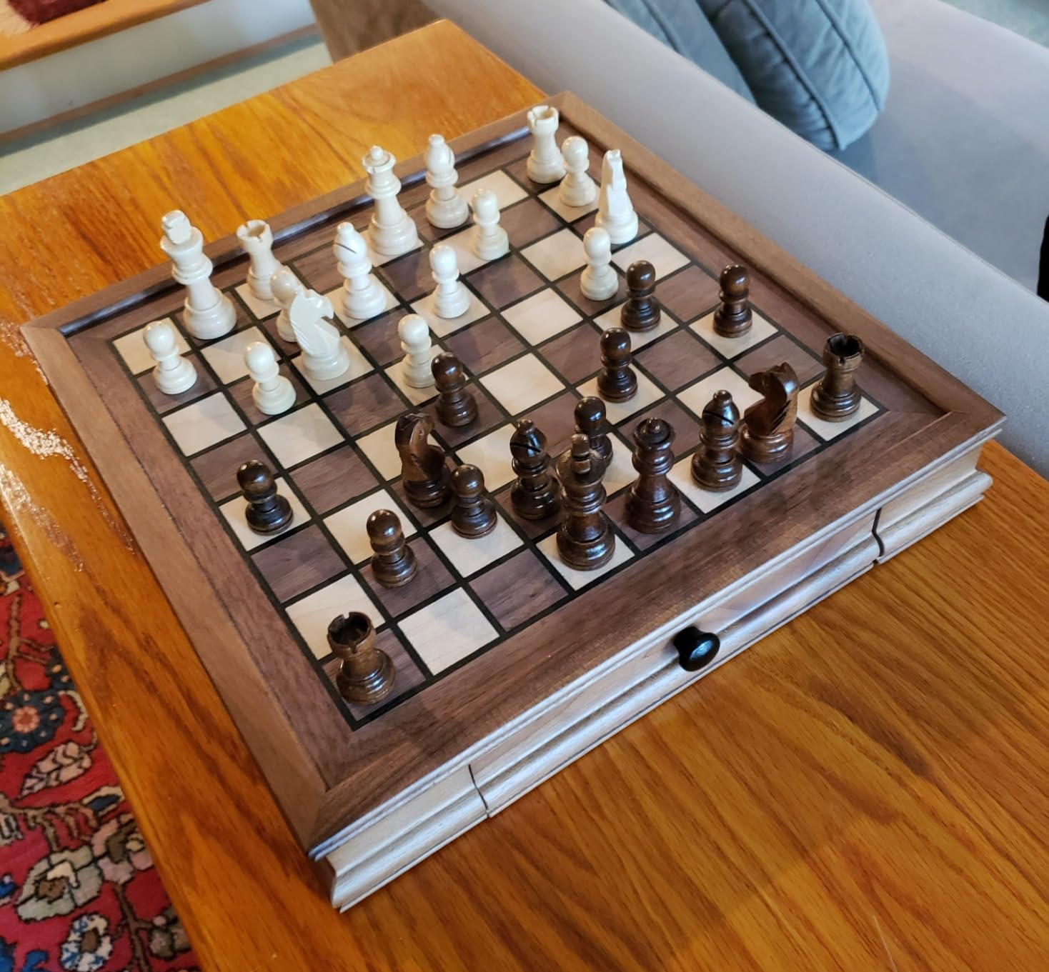 AMEROUS Magnetic Wooden Chess Set, 12.8