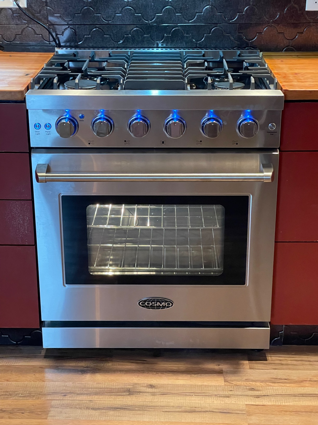 36 in. Haven Coll 6 cu ft 6 Burner Gas Range, Convection, Stainless Steel | Cosmo COS-EPGR366 Convection Oven, Knob LED Indicators, Mirror Finished Knobs, Storage Drawer, Liquid Propane Convertible customer photo 2