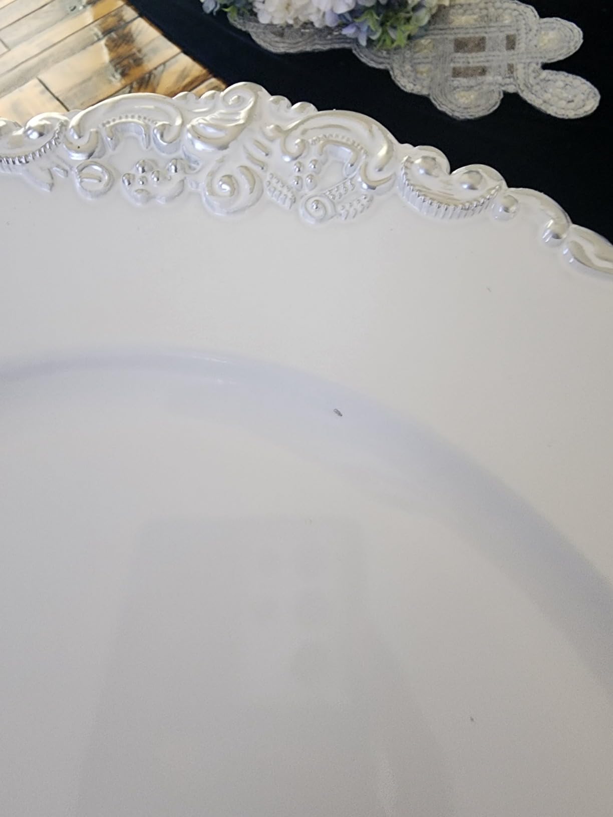 allgala 13-Inch 6-Pack Heavy Quality Round Charger Plates-Floral Sage-HD80346 customer photo 1