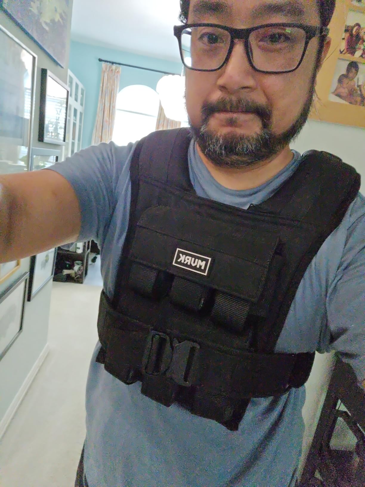 MVRK Weighted Vest Men 15lbs/25lbs/35lbs/45lbs/65lbs/100lbs - No-Bounce Adjustable Heavy Duty Rucking & Strength Training Vest with Removable Iron Weights customer photo 2