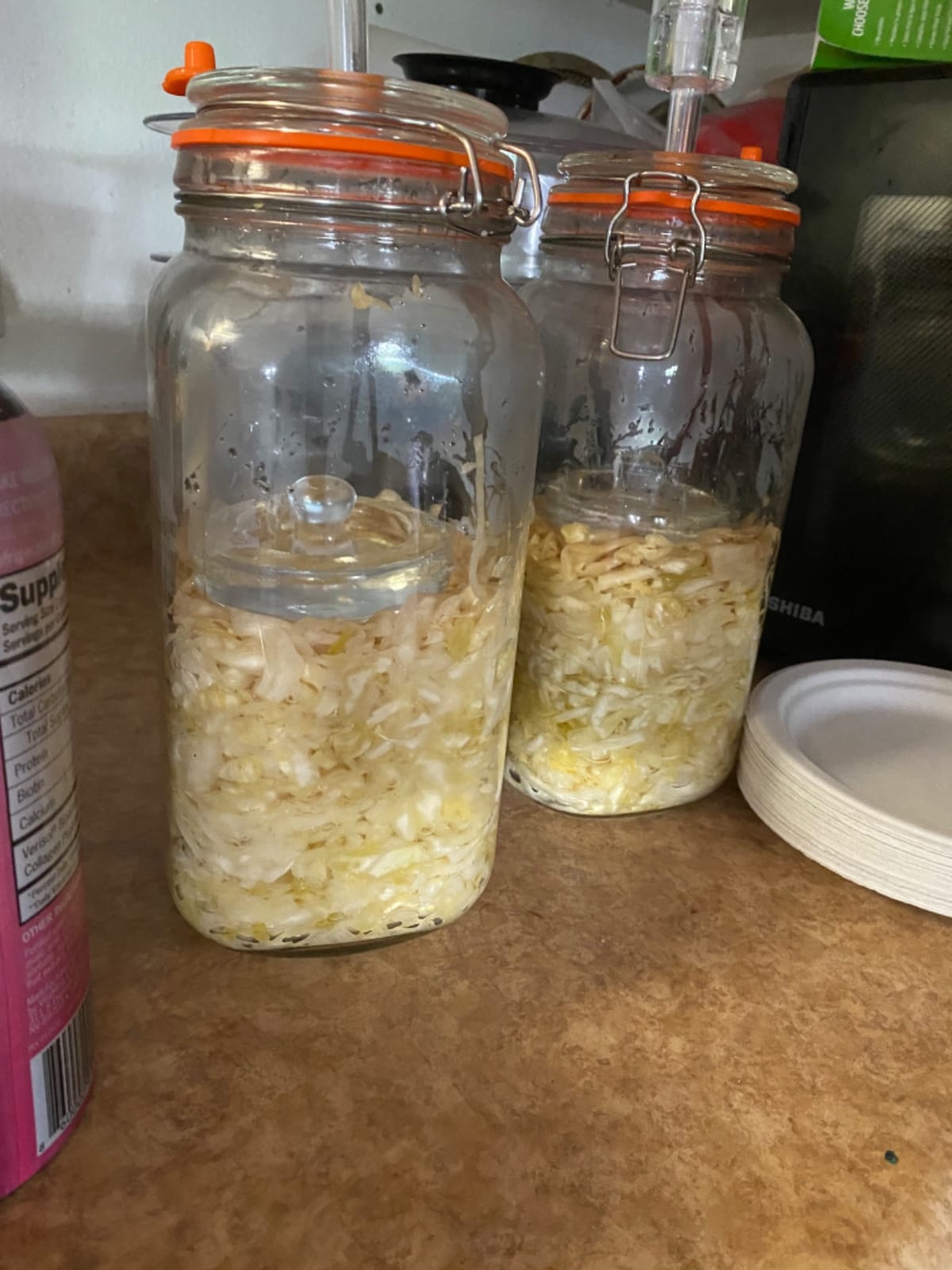 JILLMO 2L Wide Mouth Fermentation Jar with Airlock & Weight, 2 Pack | Fermentation Kit for Homemade Kimchi, Sauerkraut, Pickles and More customer photo 2