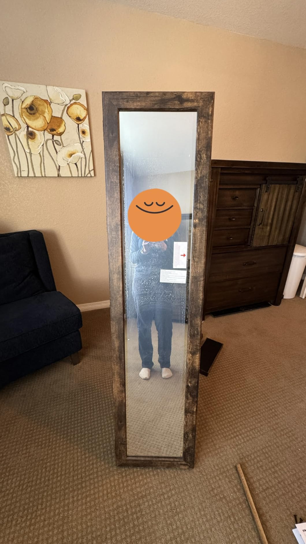 CHARMAID 360° Swivel Jewelry Armoire with Higher Full Length Mirror & Inside Makeup Mirror, Standing Lockable Jewelry Cabinet Organizer, Large Capacity, Back Storage Shelves (Grayish White) customer photo 2