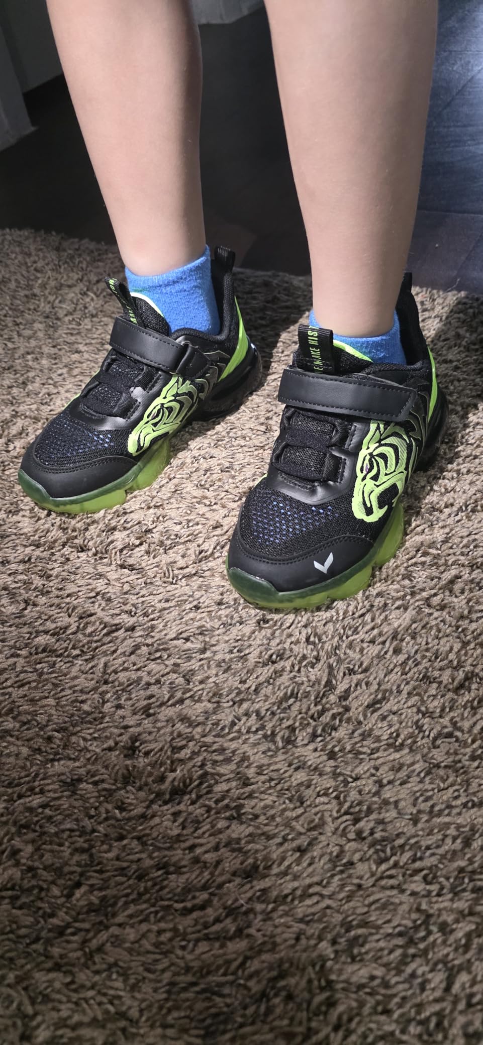 JMFCHI Boys Girls Kids Sneakers Knitted Mesh Running Tennis Athletic Shoes customer photo 1
