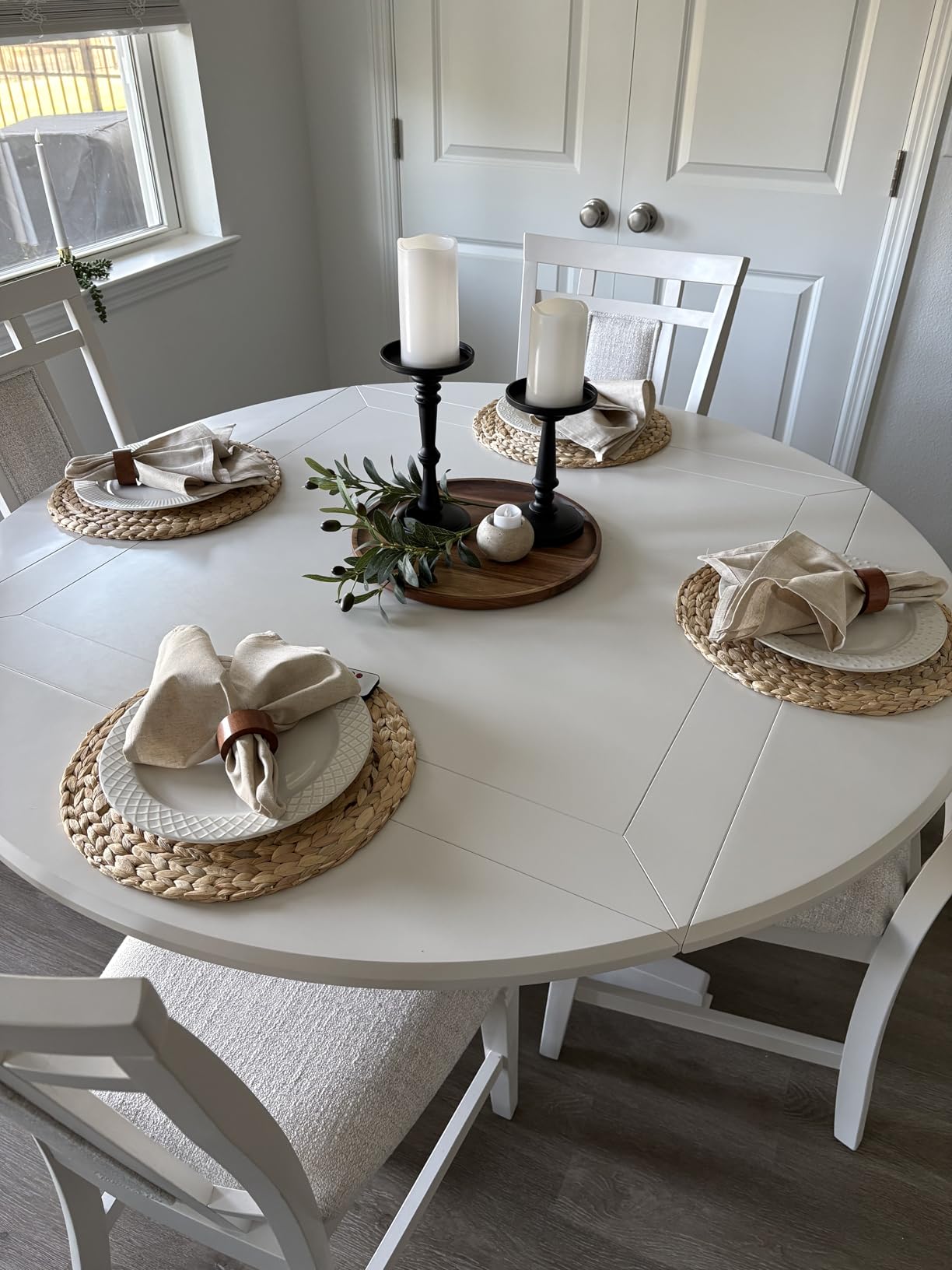 6 Pack, Round Woven Placemats, Natural Water Hyacinth Wicker Place mats, Braided Straw Table Mats, Charger Plates for Dining Table customer photo 1