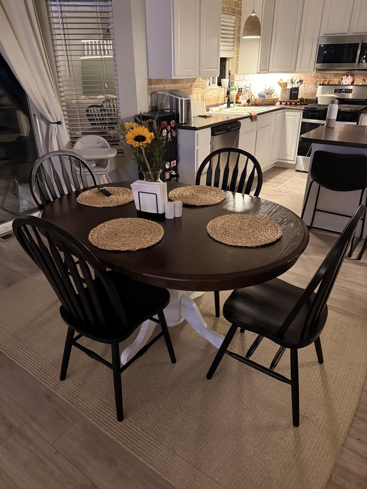 6 Pack, Round Woven Placemats, Natural Water Hyacinth Wicker Place mats, Braided Straw Table Mats, Charger Plates for Dining Table customer photo 2
