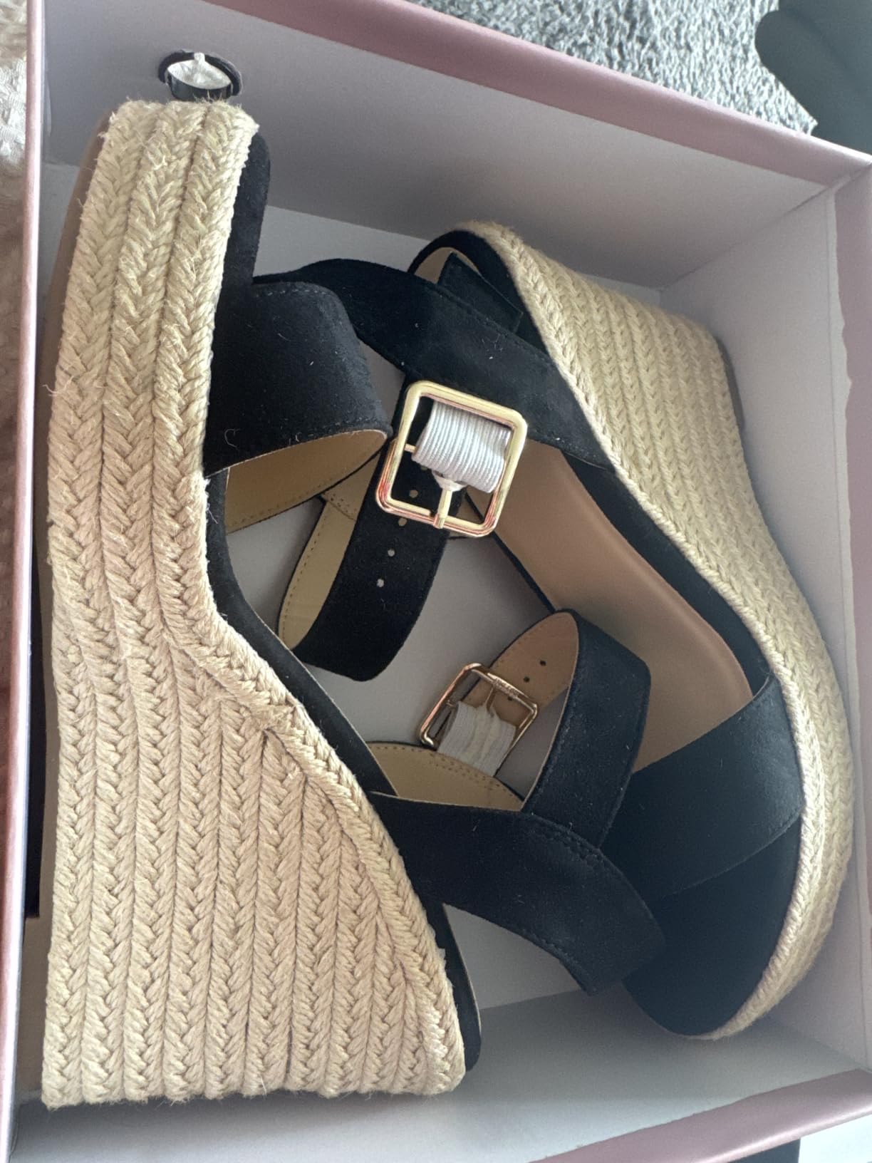 VICKI·VICKI Women's Platform Sandals Wedge Ankle Strap Open Toe Sandals customer photo 2