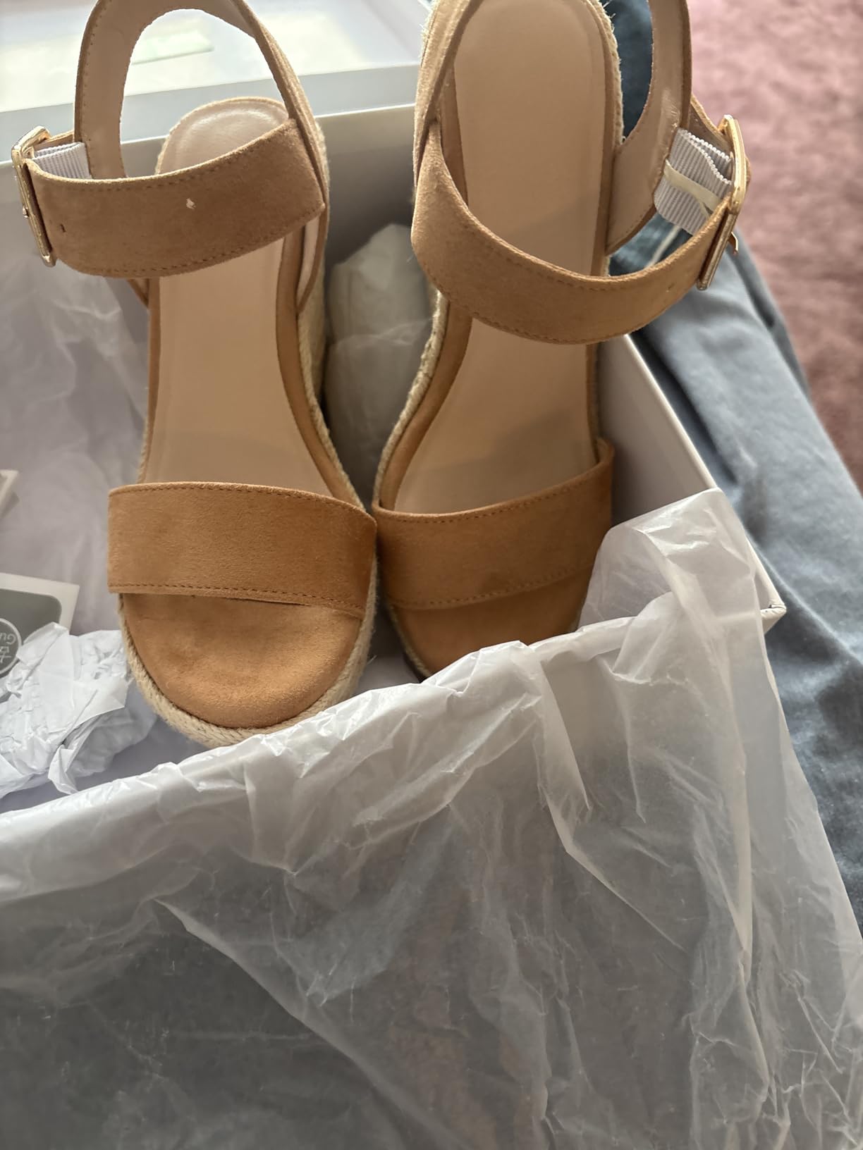 VICKI·VICKI Women's Platform Sandals Wedge Ankle Strap Open Toe Sandals customer photo 2