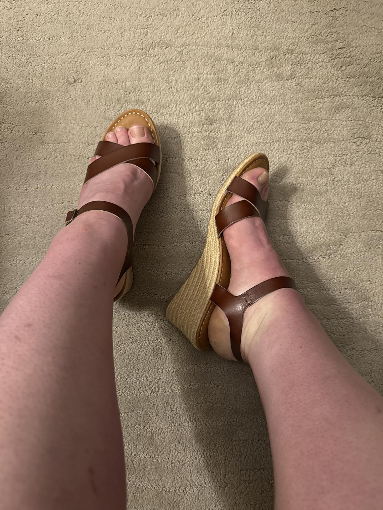 Women's Espadrille Wedge Sandal with Adjustable Buckle, Elastic Strap customer photo 1