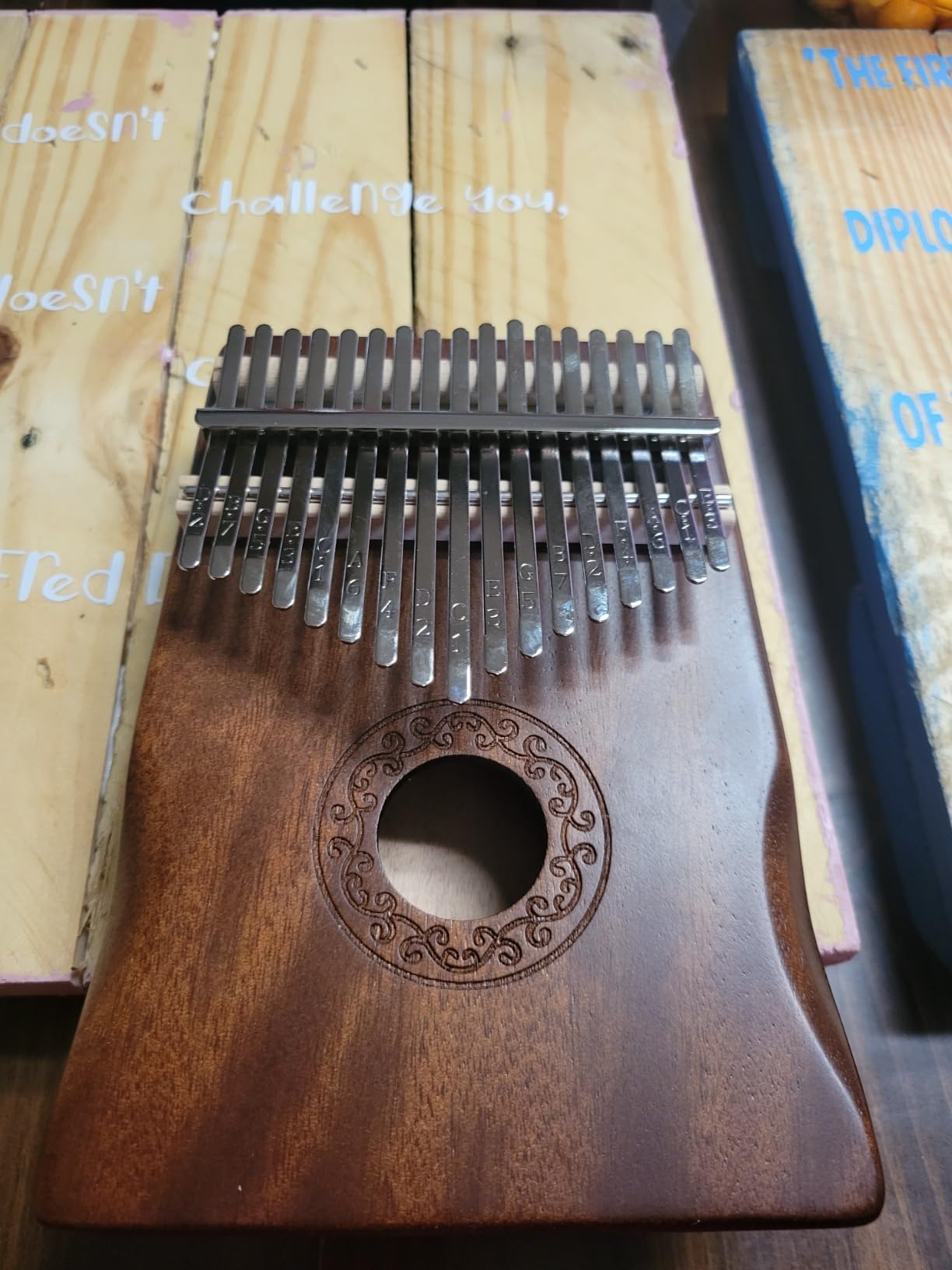 Kalimba Thumb Piano 17 Keys Finger Piano with Instruction | Solid Wood Thumb Piano for Beginners Adults, Portable Finger Piano customer photo 1