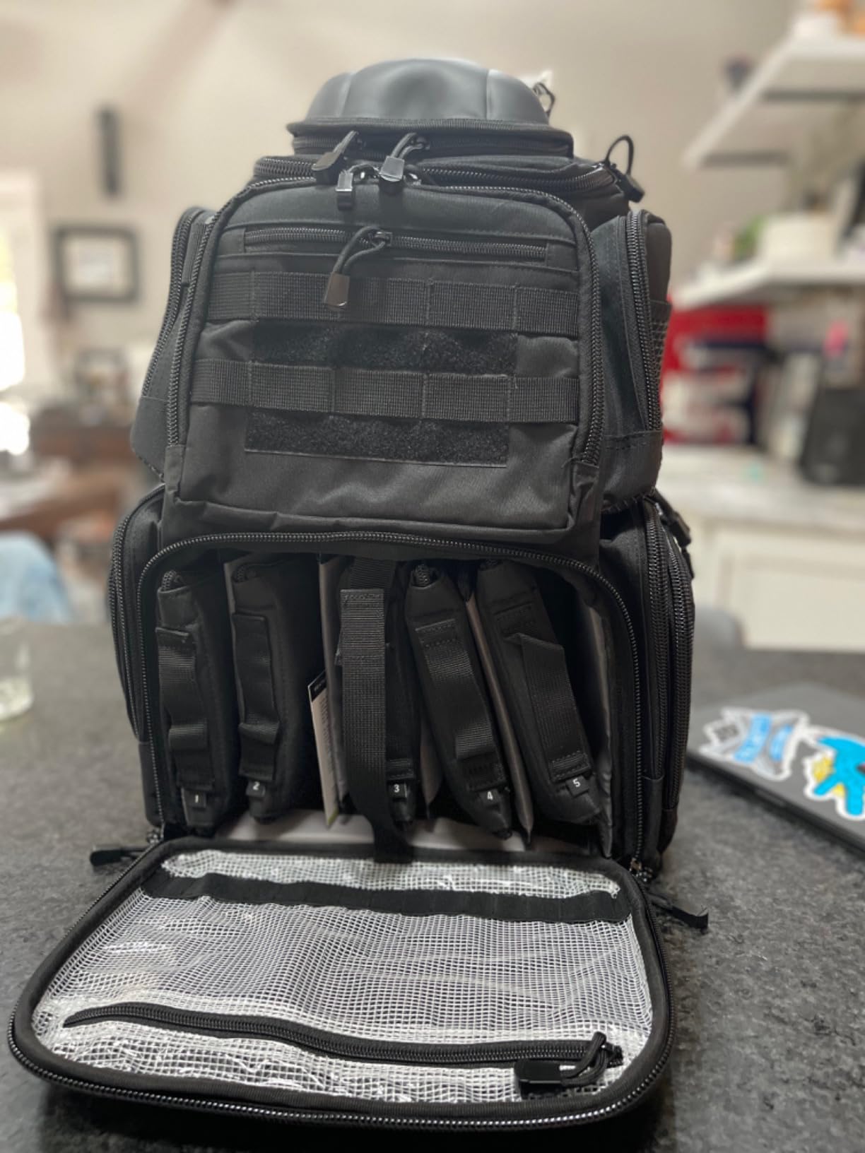 TIDEWE Tactical Range Backpack for Handguns, Gun Range Bag | 5 Pistol Cases, 6 Magazine Slots, Large Capacity, Durable Build, Organized Compartments, MOLLE System, Rain Cover customer photo 2
