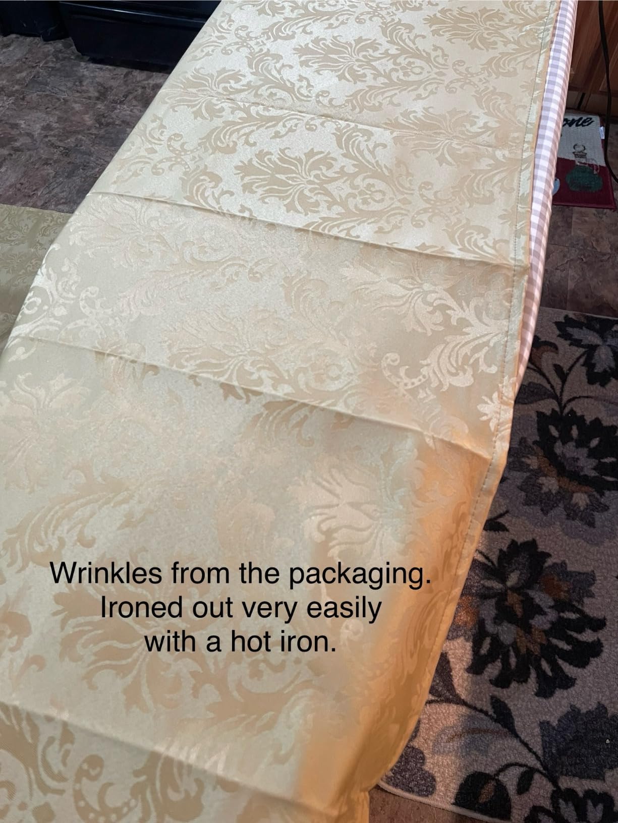 SASTYBALE White Jacquard Damask Rectangle Tablecloth, 60 x 120 Inch | Spill-Resistant Soft Polyester Tablecloth, Wrinkle-Resistant Damask Table Cover for Dining, Parties and Weddings customer photo 1