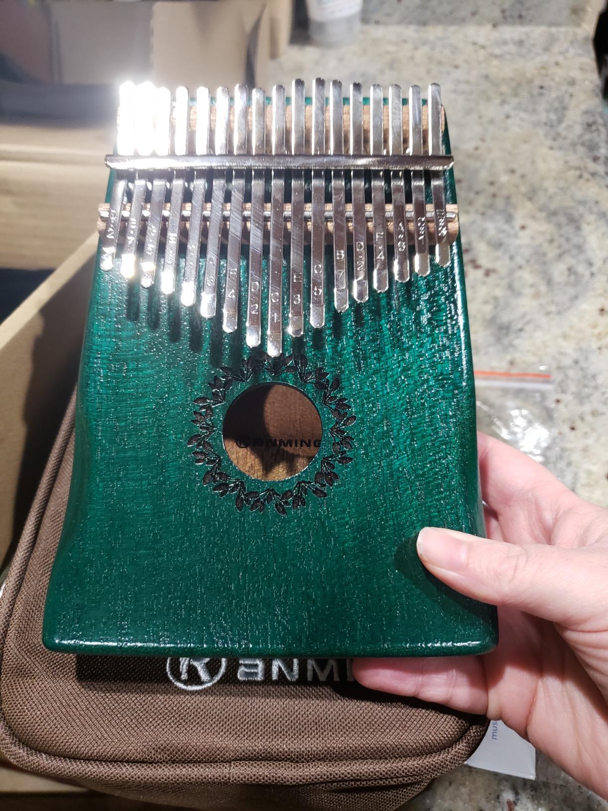 RANMING 17 Key Kalimba Thumb Piano - Mahogany Mbira for Beginner Blue | Portable Finger Piano with Tuning Kit & Gig Bag for Home Practice Stage Travel& Gift Unique for Adults Music Lovers Beginners customer photo 1