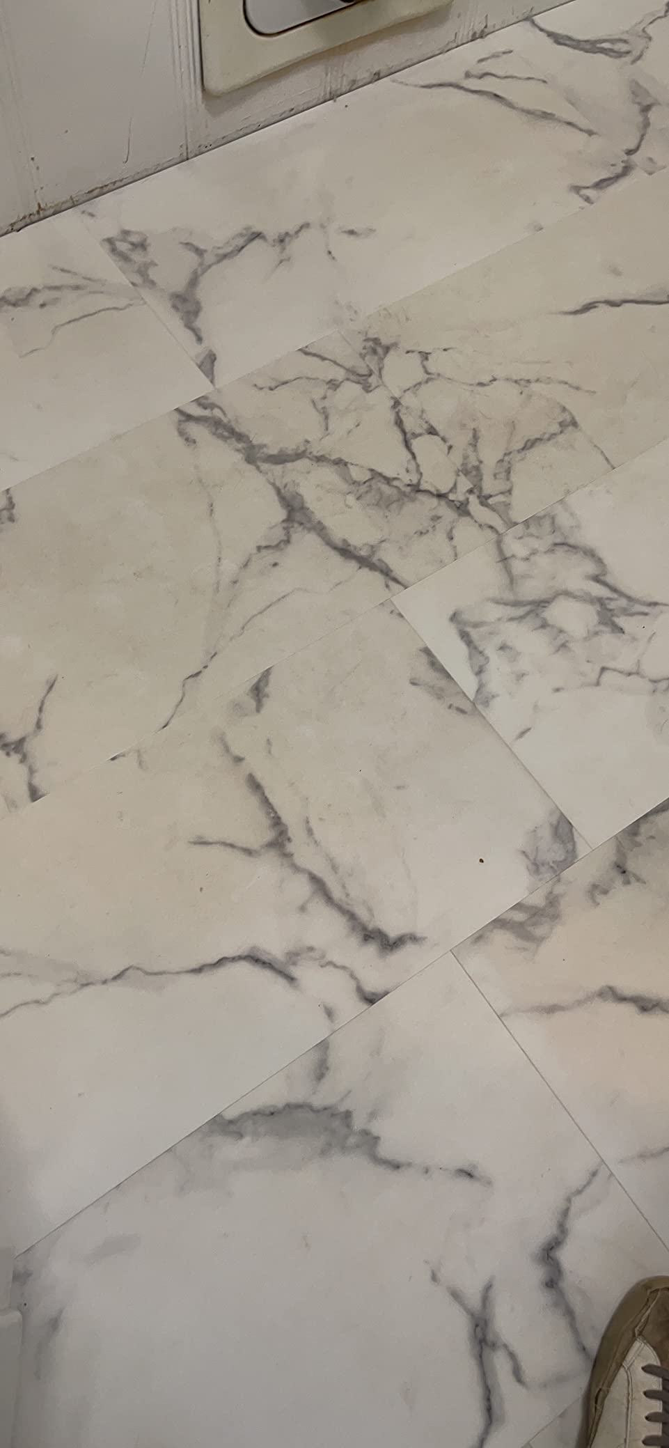 LUCiDA SURFACES Luxury Vinyl Flooring Tiles-Interlocking Flooring for DIY Installation-8 Stone-Look Planks-Nero Marquina-TerraCore-16 Sq. Feet, Box of 8 Tiles customer photo 1