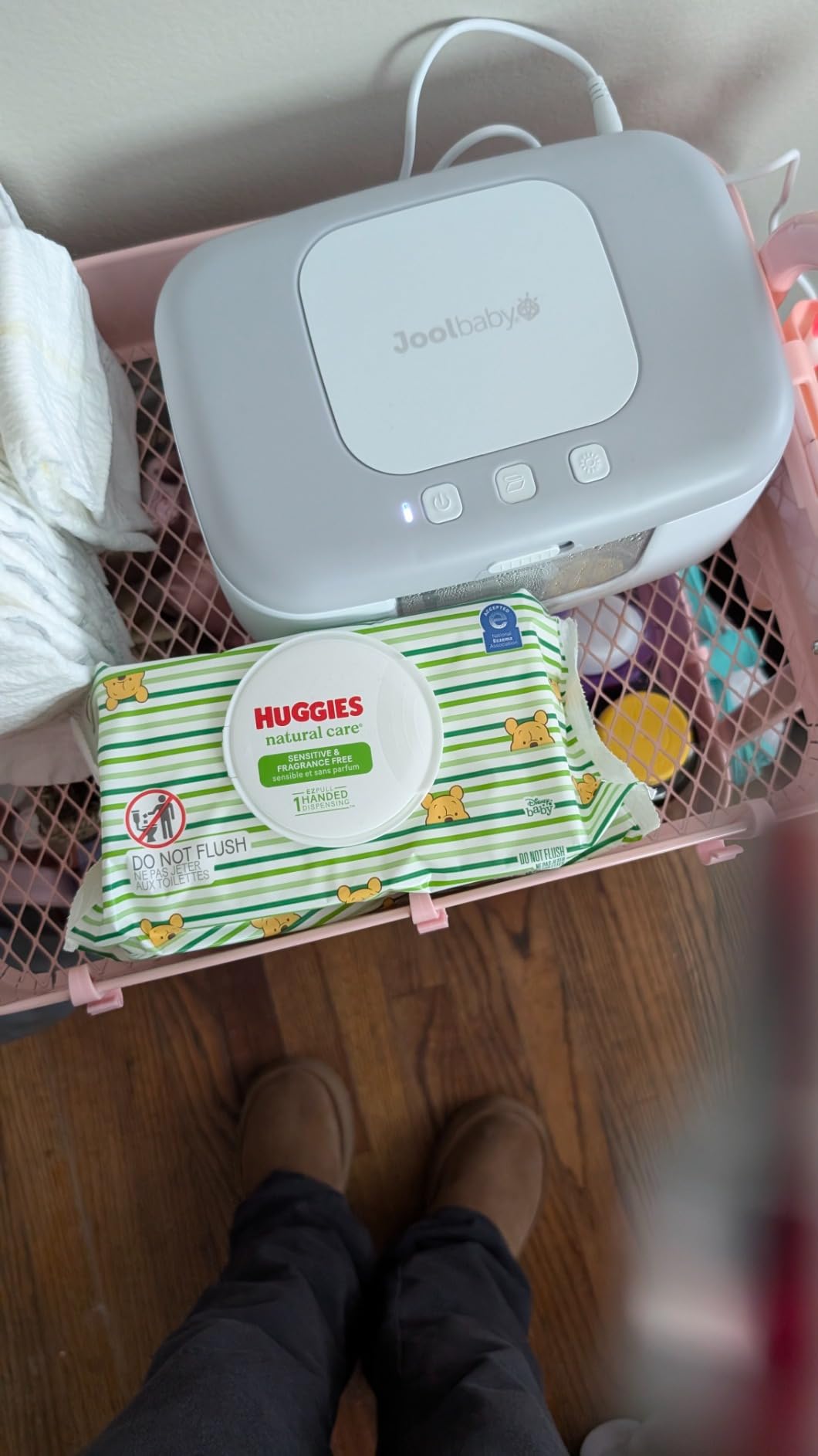 Jool Baby TinyBums Baby Wipe Warmer & Dispenser with LED Changing Light & On/Off Switch (Aqua) customer photo 2