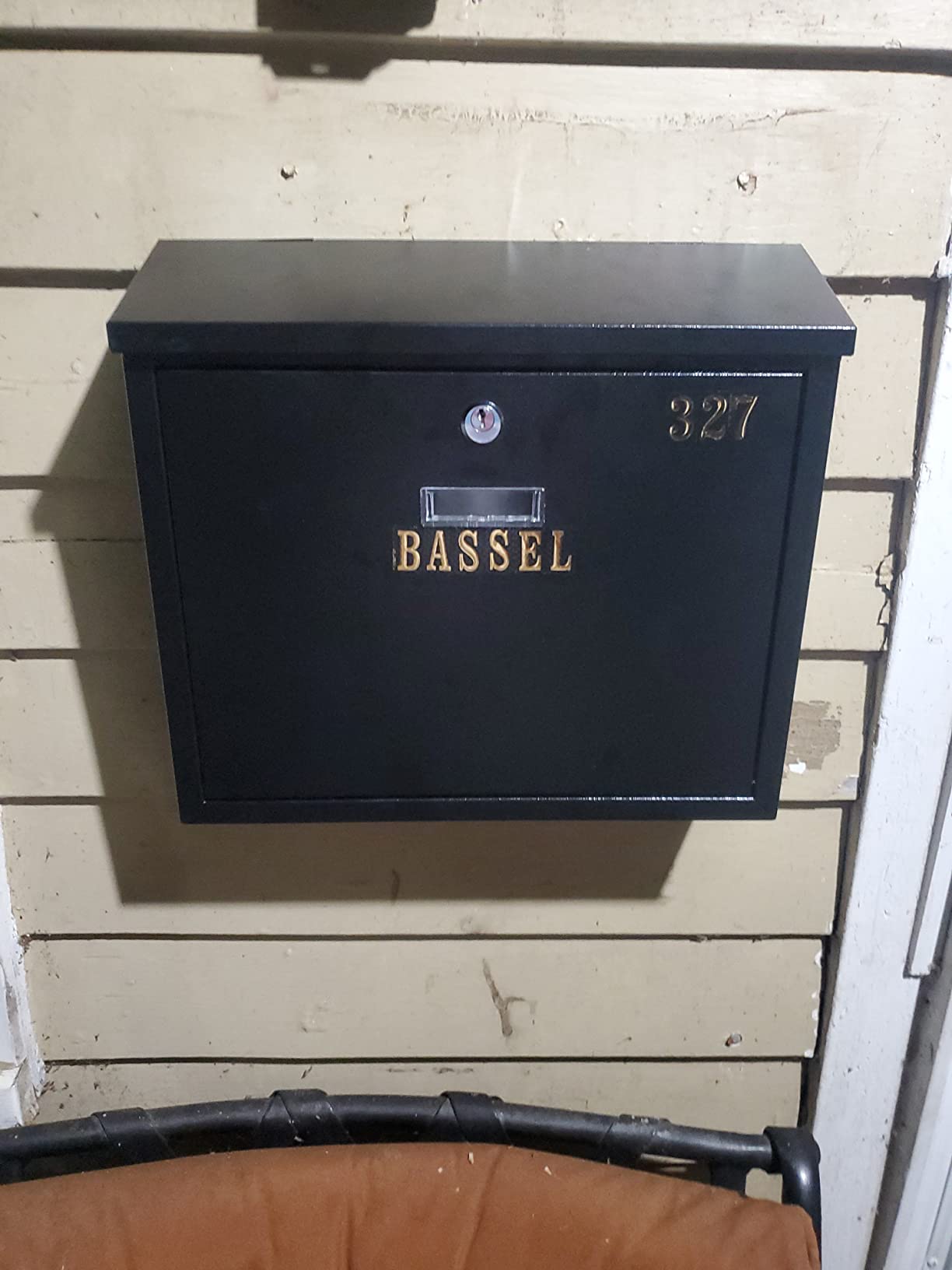 xydled Mail Boxes with Key Lock, Locking Mailbox Wall Mounted, Security Mailbox with Lock and Key, Large Capacity, Steel Cover Metal Postbox for House, 14.2X 4X 12.6 Inch, Black customer photo 2