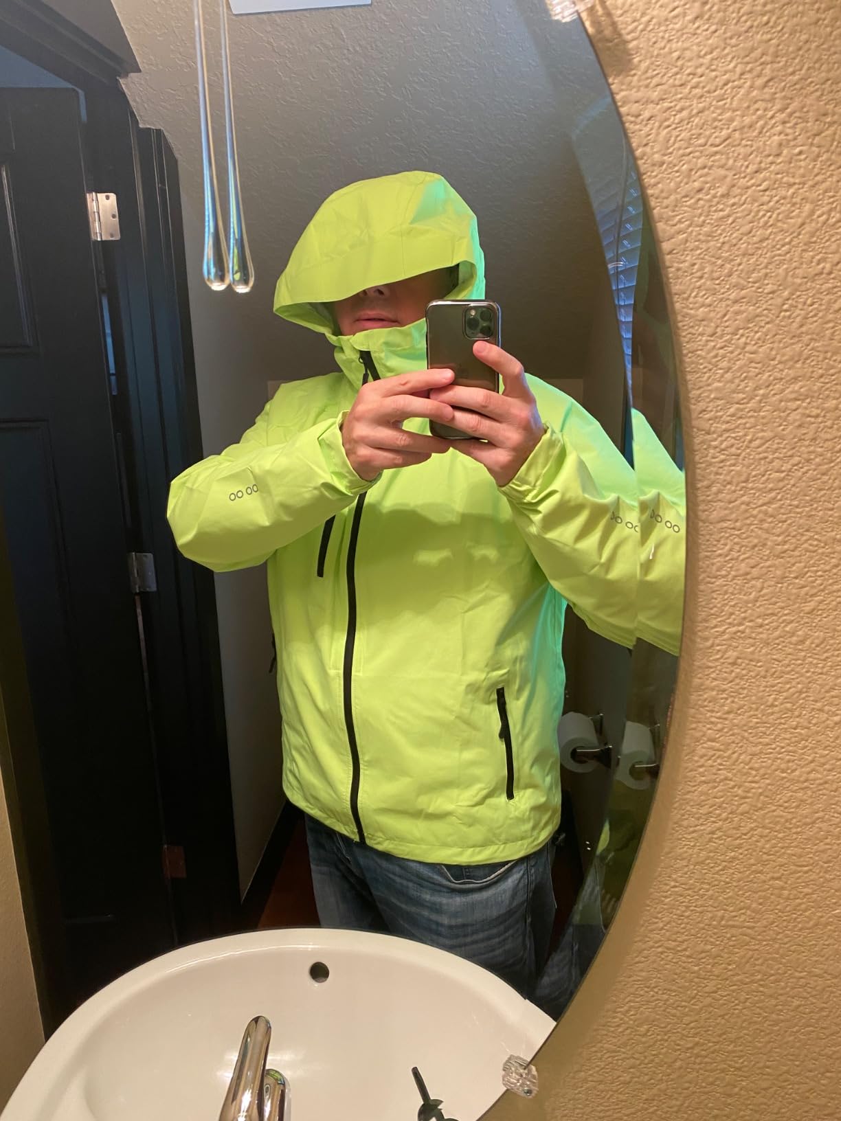 baleaf Men's Rain Jacket Waterproof Hood Lightweight Reflective Packable customer photo 1