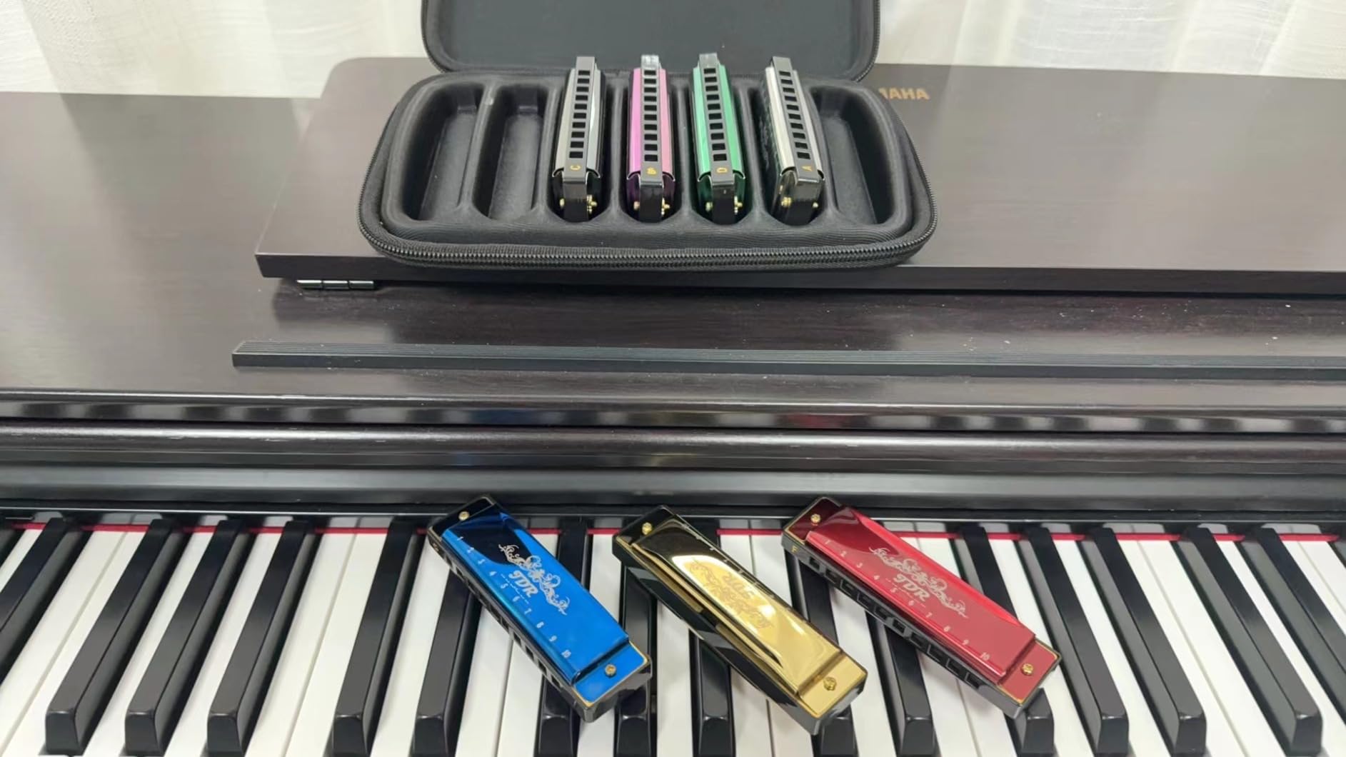 JDR Harmonica Set of 7 Key of C D E F G A Bb 10 Holes 20 Tones Blues Harp Diatonic Mouth Organ with EVA Protective Case for Adults Kids Beginner Professional Intermediate Student Gift customer photo 1