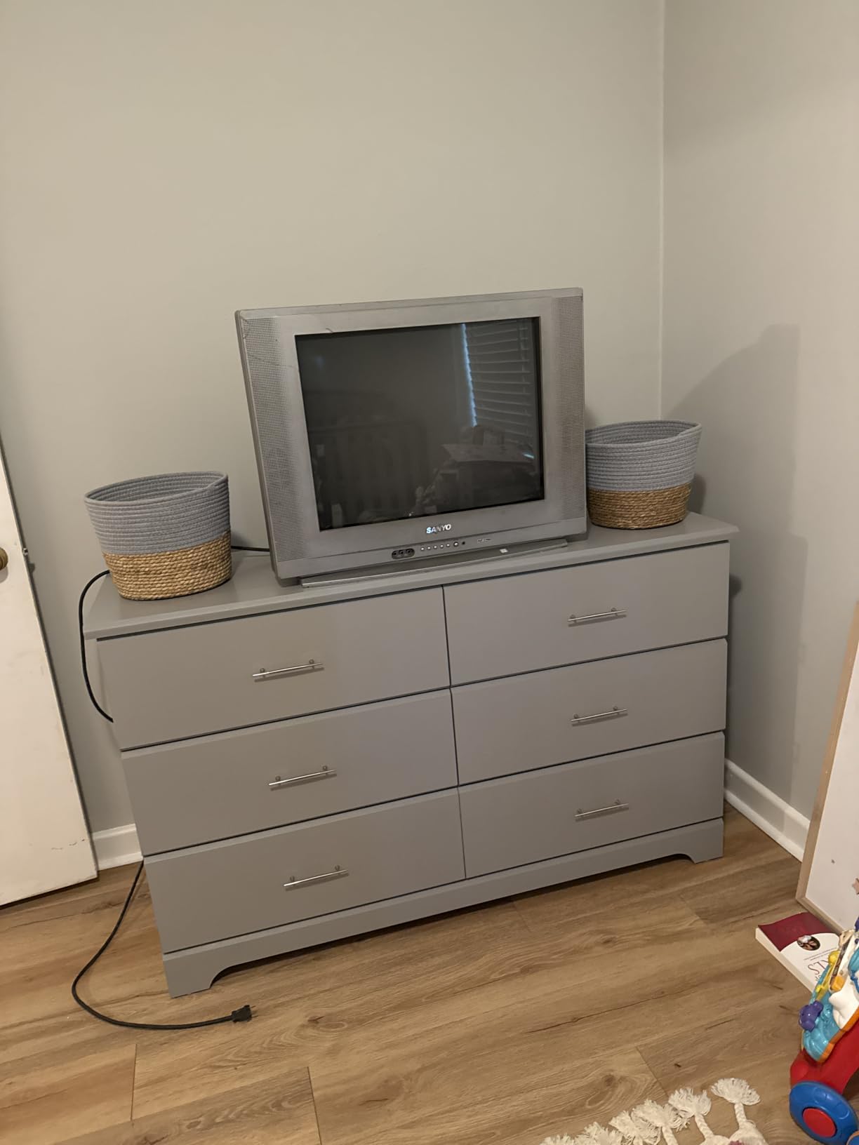Storkcraft Brookside 2 Drawer Changing Table Dresser, White | GREENGUARD Gold Certified Baby Dresser with Removable Changing Table Topper, Includes Interlocking Drawer System customer photo 2