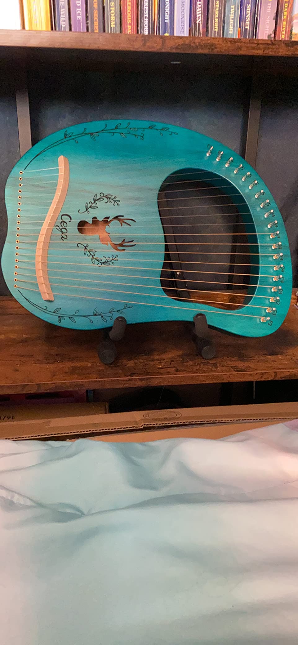 Lyre Harp, 19 Metal Strings Maple Saddle Mahogany Body Lyra Harp with Bag key included customer photo 1