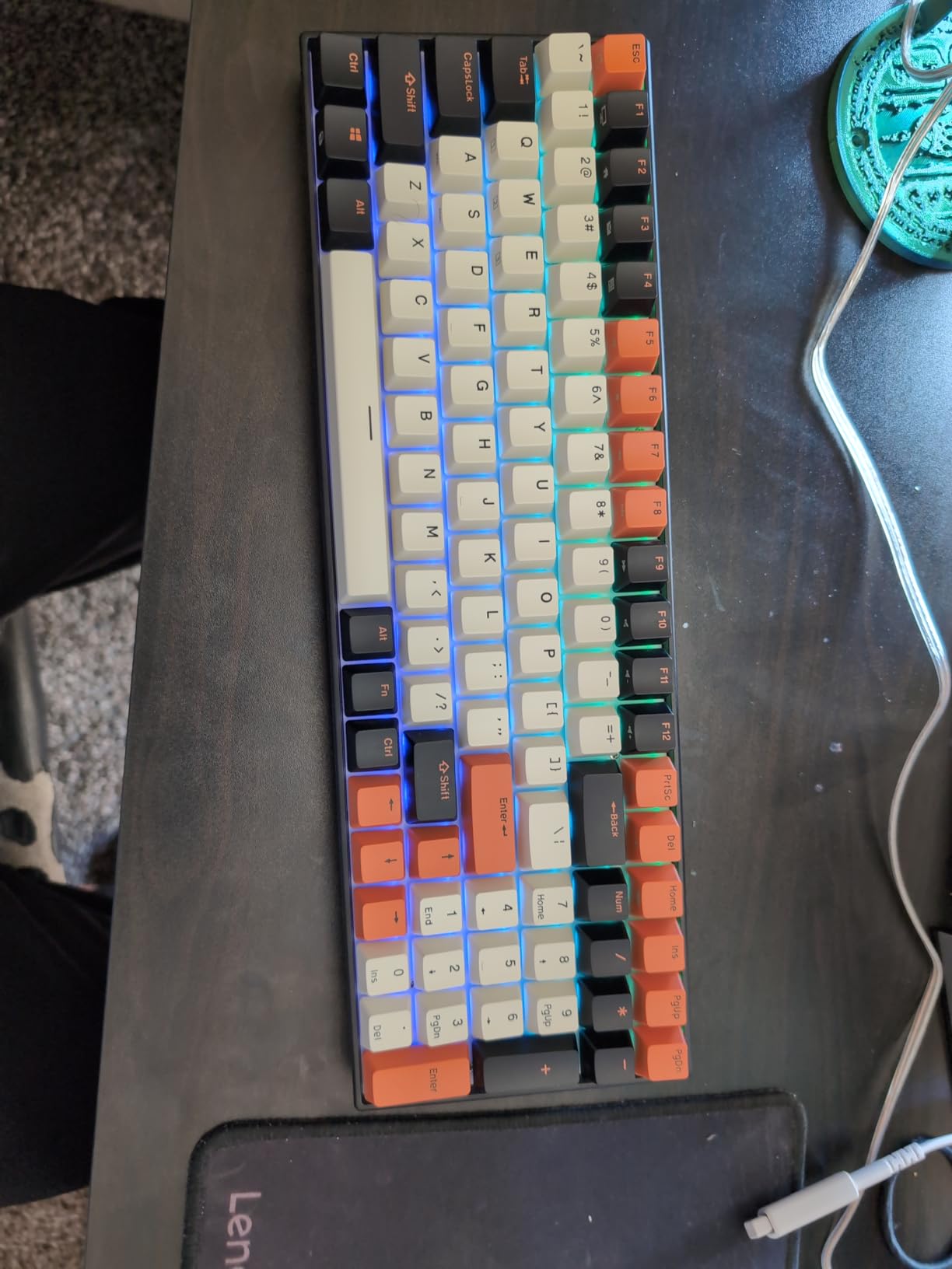 RK ROYAL KLUDGE RK100 Wireless Mechanical Keyboard RGB Backlit Bluetooth5.1/2.4G/Wired 96% Full Size 100-Key Hot Swappable Gaming Keyboard Red Switch Carbon customer photo 1