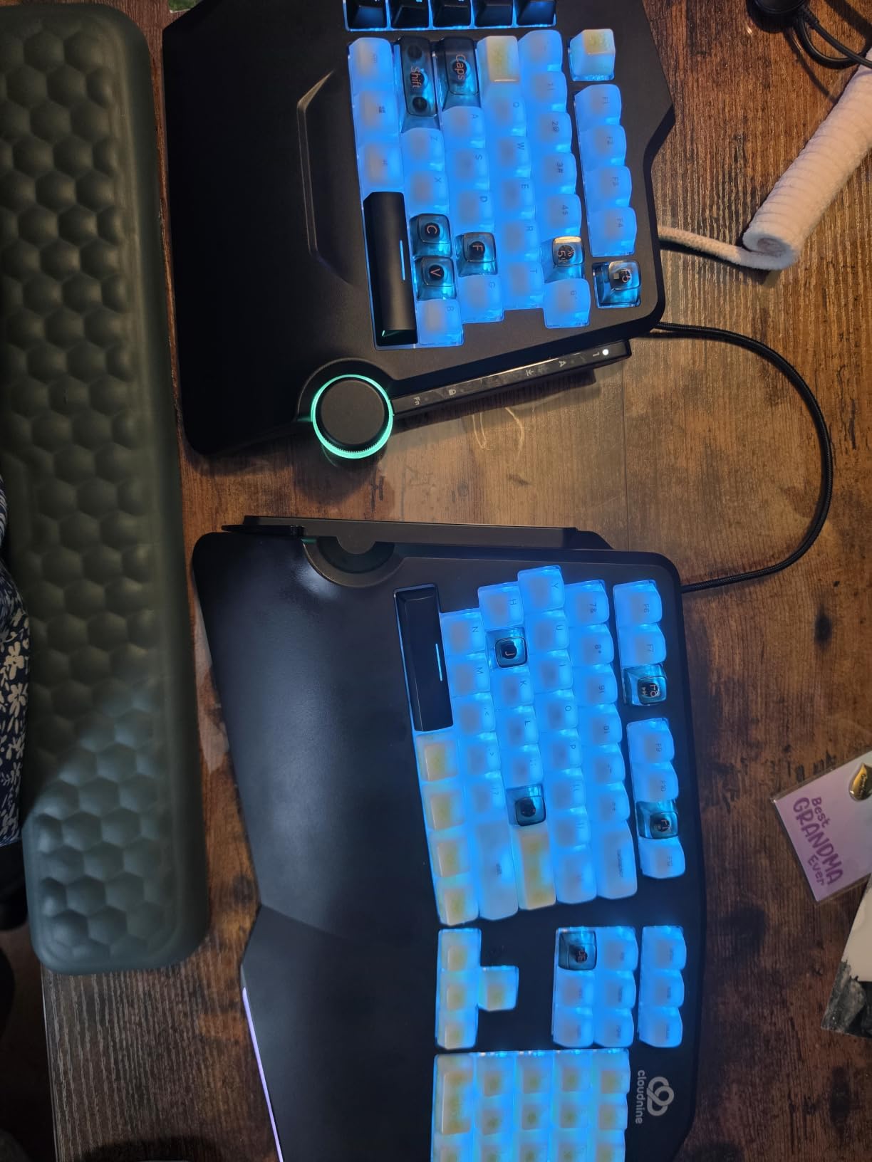 Cloud Nine C989 Ergonomic Mechanical Keyboard for PC - Kailh Linear Red Switches - RGB Light Up LED Backlit with USB - Ergo Split Key Board with Macro customer photo 1