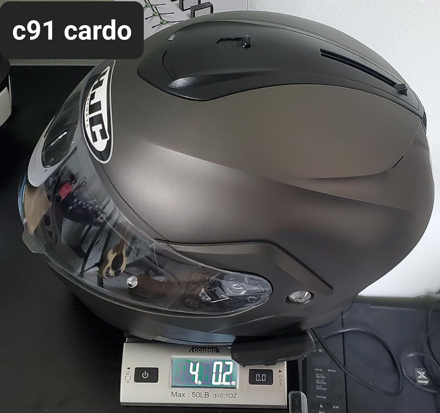 HJC C91 Solid Modular Motorcycle Helmet with HJ-17 Pinlock Shield, DOT Approved (Semi Flat Black, X-Large) customer photo 1