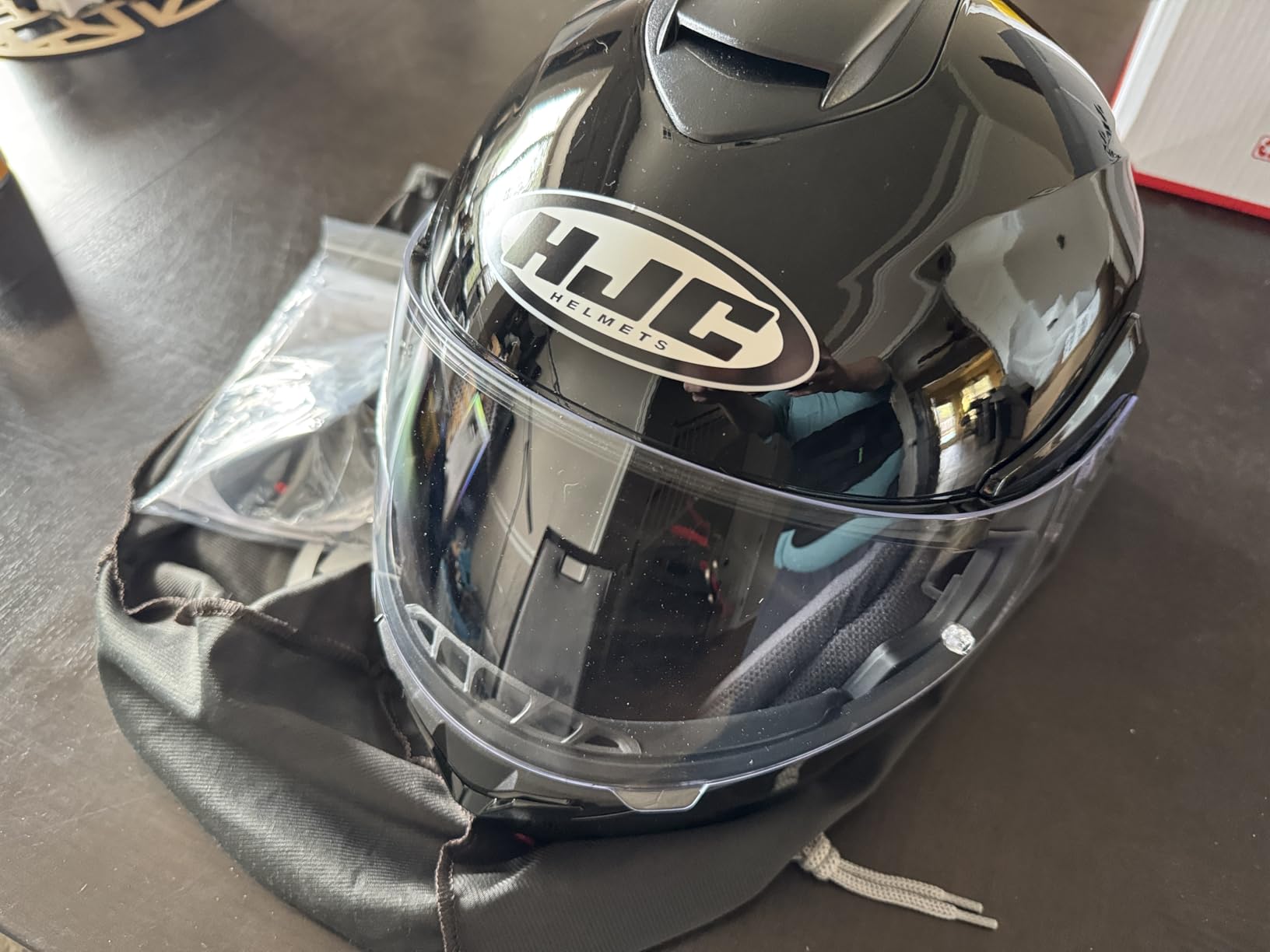 HJC C91 Solid Modular Motorcycle Helmet with HJ-17 Pinlock Shield, DOT Approved (Semi Flat Black, X-Large) customer photo 2