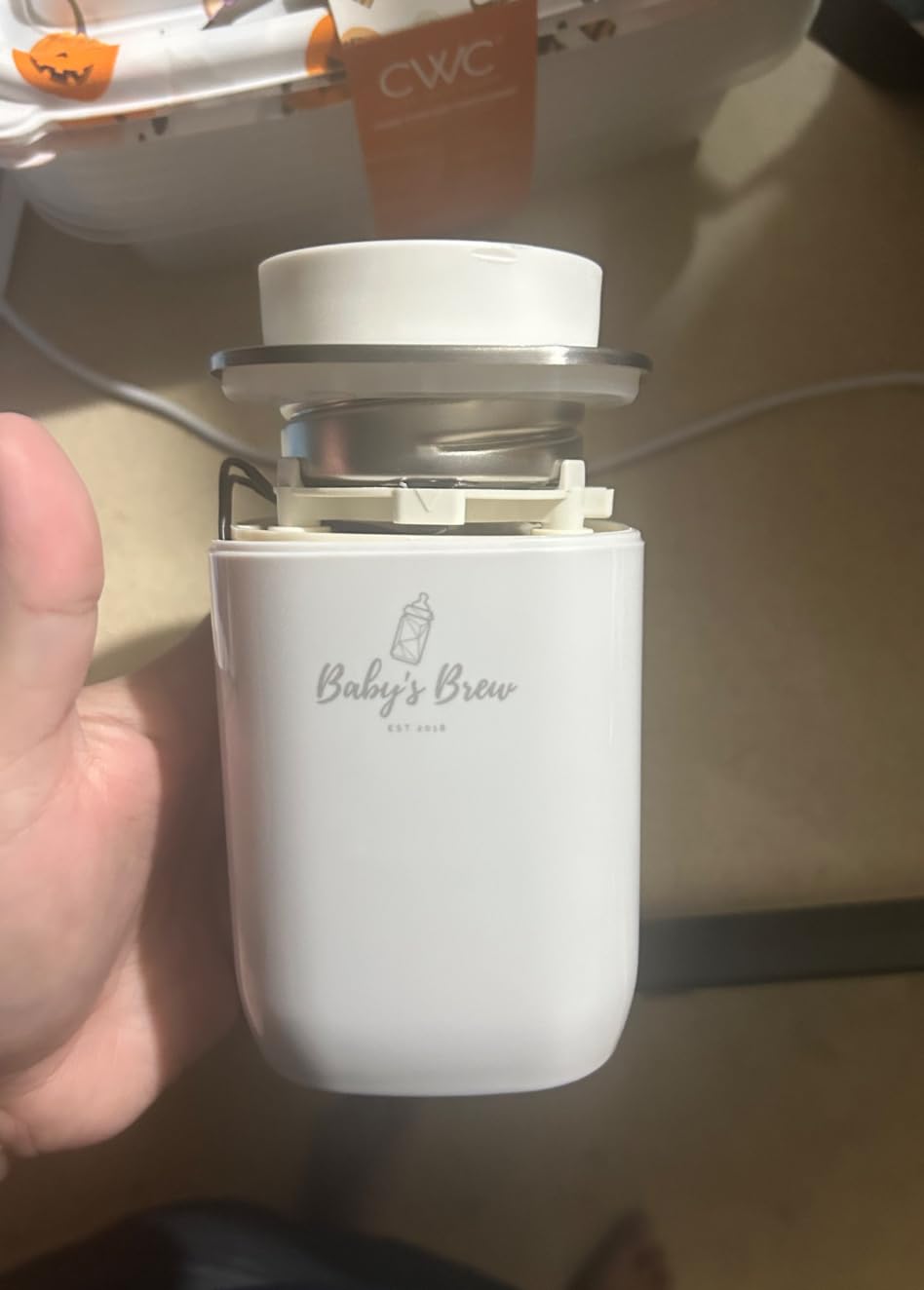 Baby's Brew Portable Bottle Warmer - Cordless Baby Bottle Warmer for Breastmilk & Formula, Rechargeable Travel Milk Warmer, Leak-Proof, Compact, White, Adapter Not Included customer photo 2