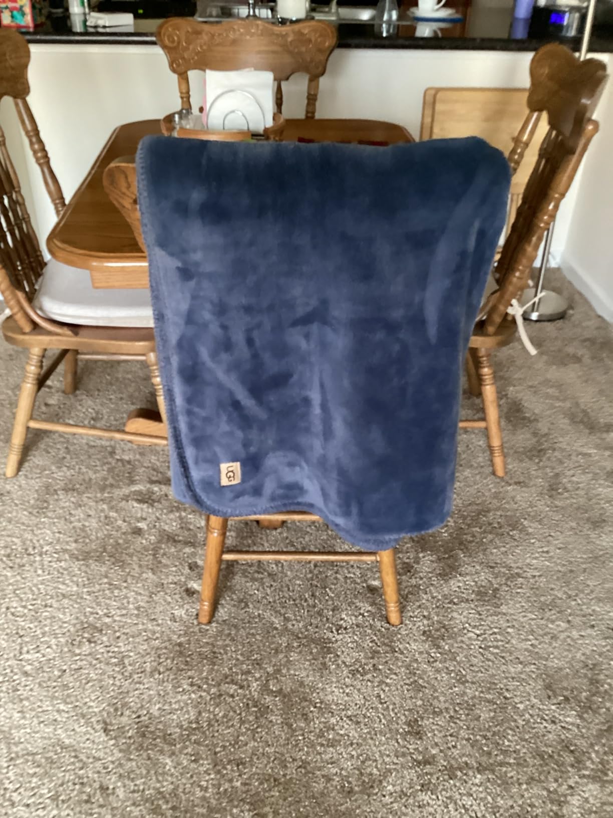 UGG Whitecap Throw Blanket, Soft Fleece Blanket, 50 x 70, Denim Blue | Double-Sided Cozy Blanket, Warm & Ultra Fluffy, OEKO-TEX Compliant, Machine Washable customer photo 1