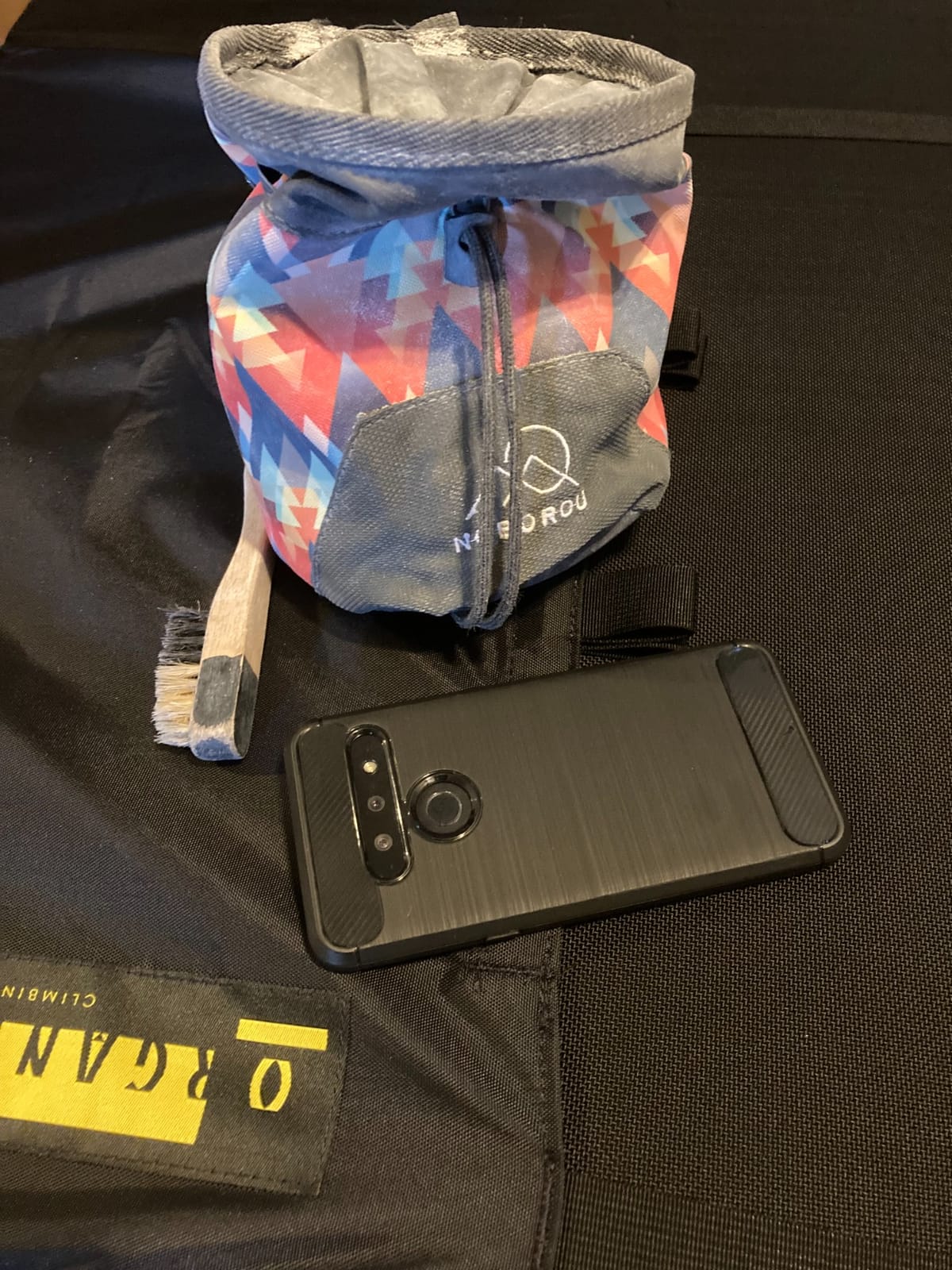 Rock Climbing Chalk Bag | Wide Opening & Fleece Lined | Removable Belt | Large Zippered Pocket | Brush Holder Loops | Bouldering, Gym, Crossfit customer photo 2
