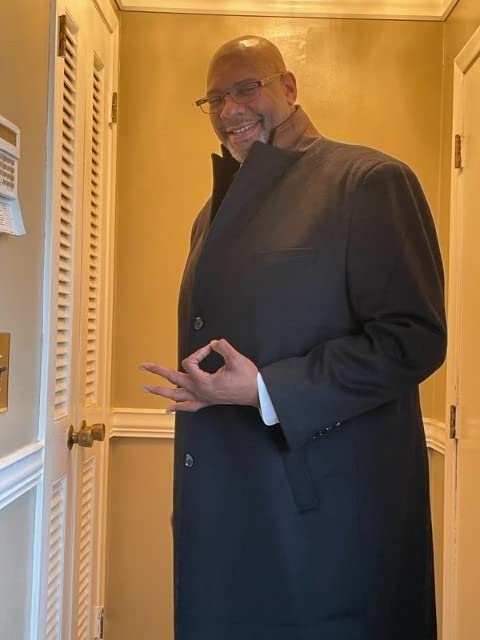 Mens Single Breasted Wool Cashmere Full Length Overcoat customer photo 2
