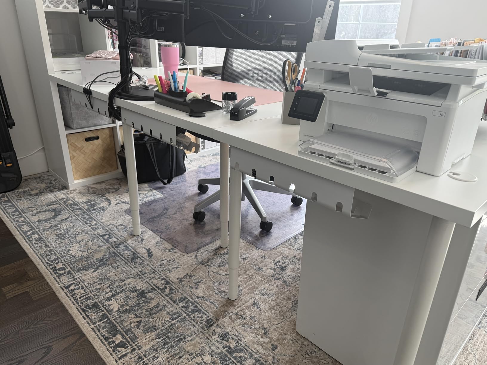 PAMO Cable Management Under Desk for Easy mounting Under-Table I Set of 2 - with 10X Cable Ties I Desk Organizer for Office/Home Office Table Thoughtful Cable Tray Holder customer photo 1