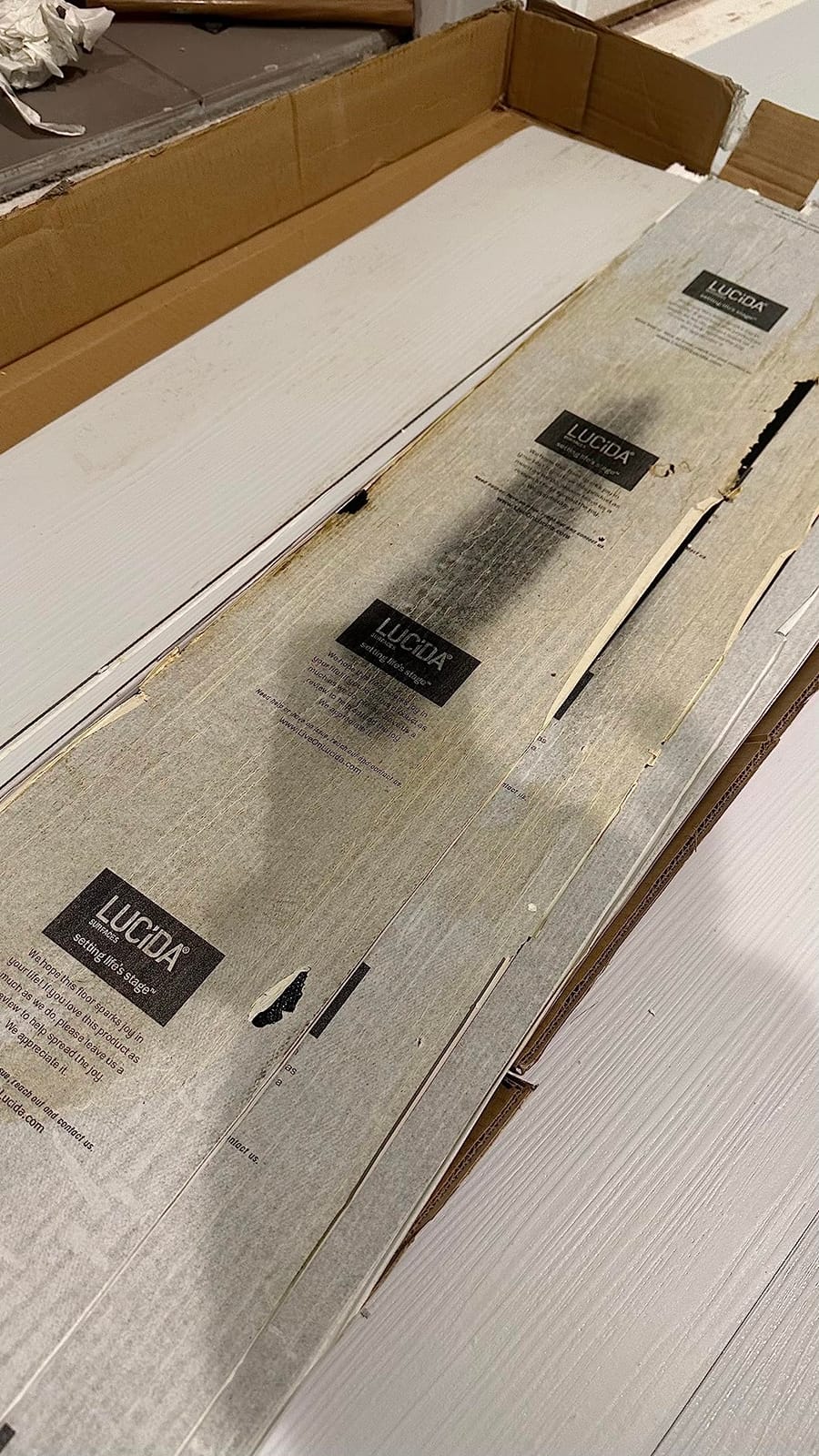LUCiDA SURFACES Luxury Vinyl Flooring Tiles-Peel and Stick Floor Tile for DIY Installation-36 Wood-Look Planks-Honey-BaseCore-54 Sq. Feet customer photo 2