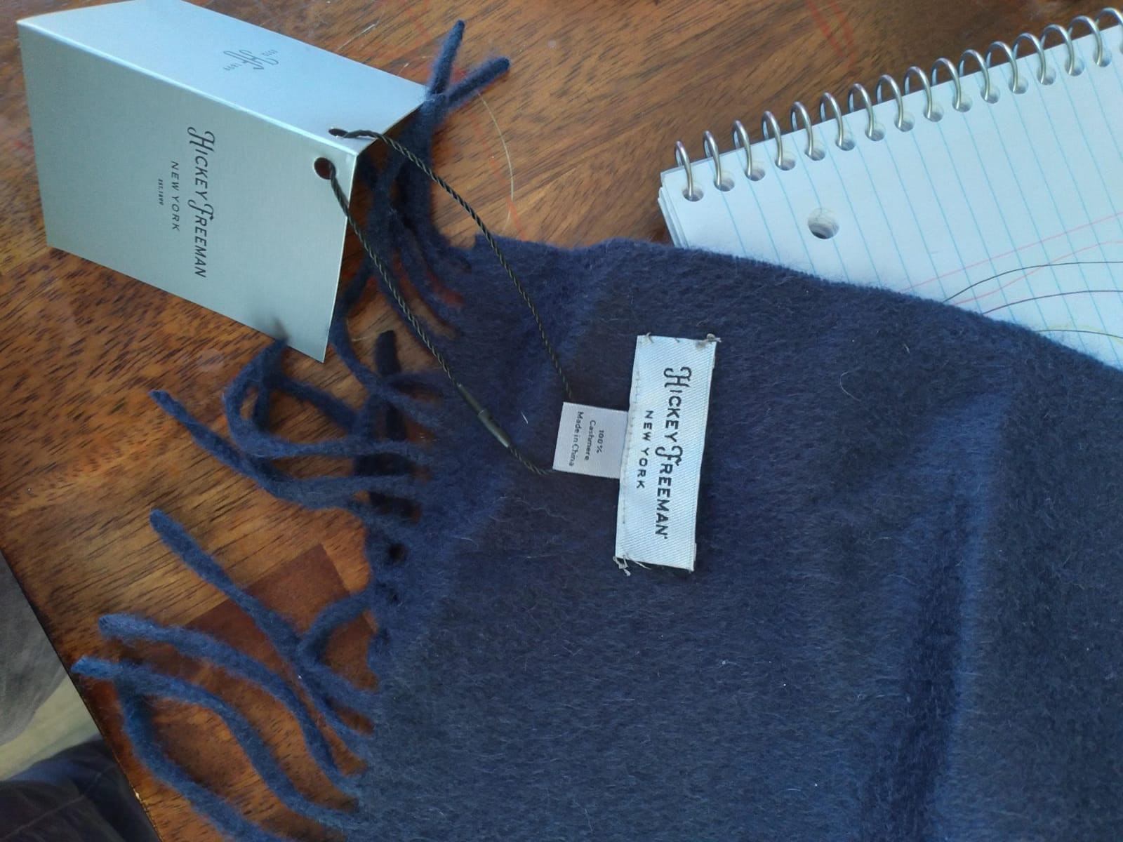Hickey Freeman Solid 100% Cashmere Scarf for Men - Ultra-Soft Men's Winter Scarves, 72-Inches x 12-Inches customer photo 1