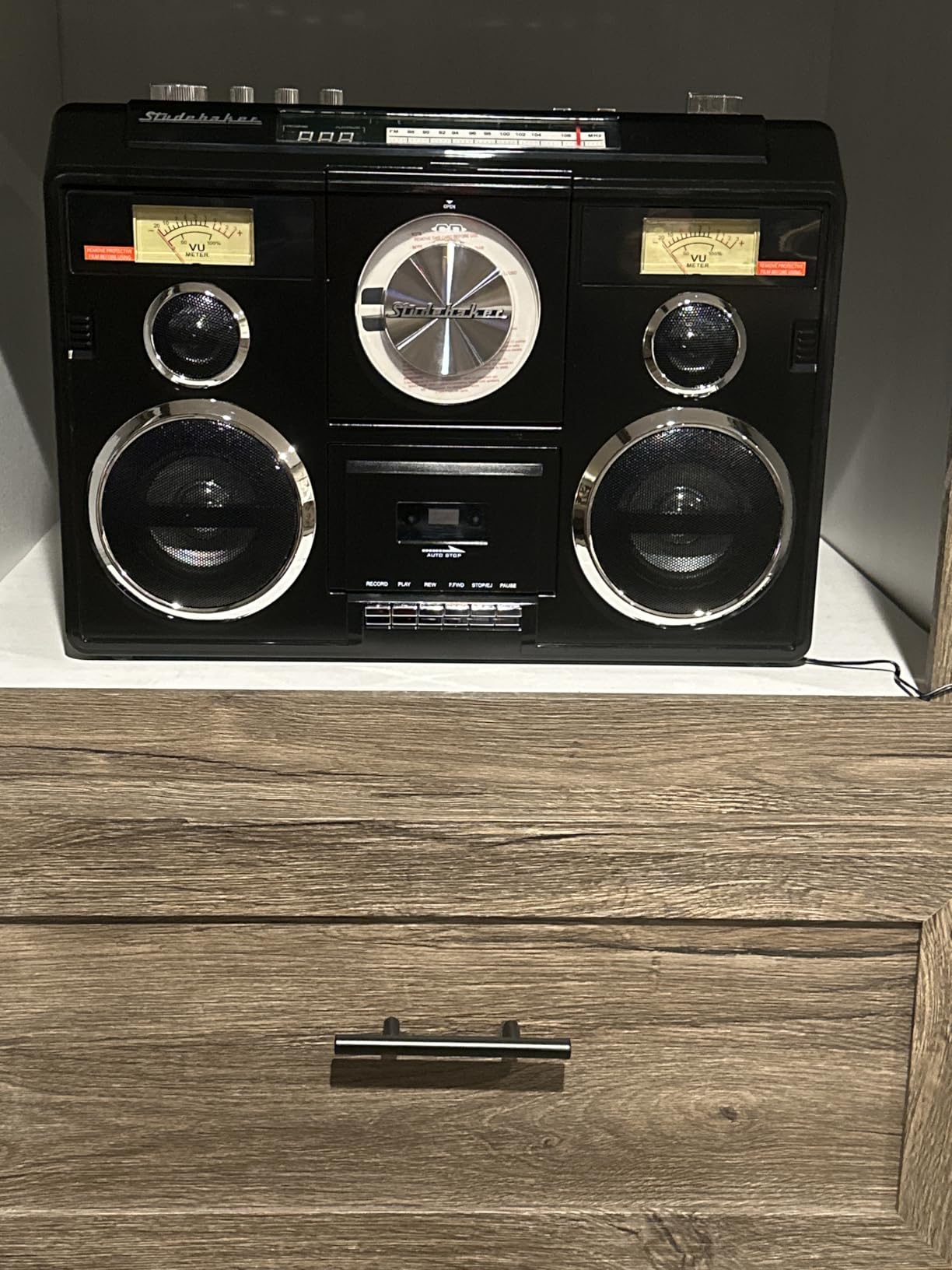 Studebaker Sound Station Portable Stereo Boombox with Bluetooth/CD/AM-FM Radio/Cassette Recorder (Silver) customer photo 1