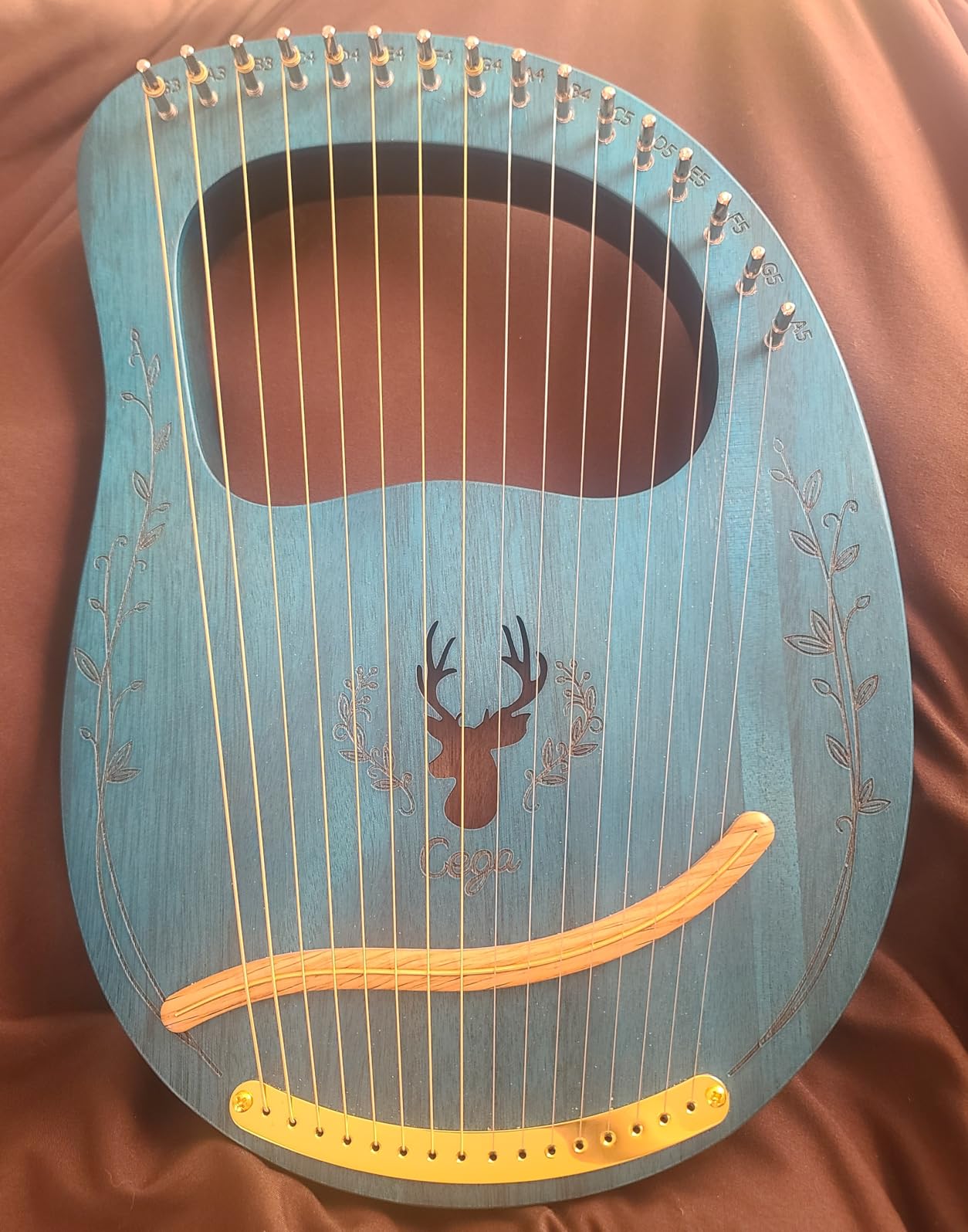 Lyre Harp 16 Strings: Solid Mahogany Wooden Body Metal Strings Musical Instrument - Accessory with Tuning Wrench and Durable Gig Bag customer photo 1