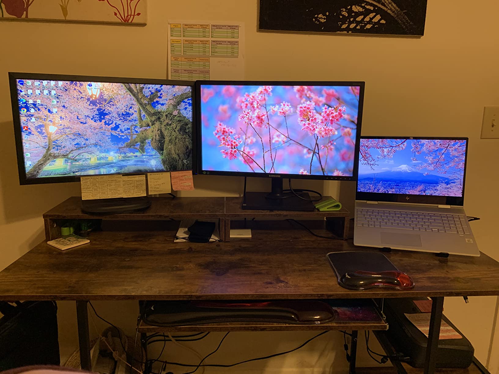 HYPIGO Computer Desk with Keyboard Tray, 55 Inch Music Studio Desk Music Production Desk with Storage Shelves Monitor Stands and 4 Iron Hooks, Workstation Gaming Table for Home Office customer photo 2