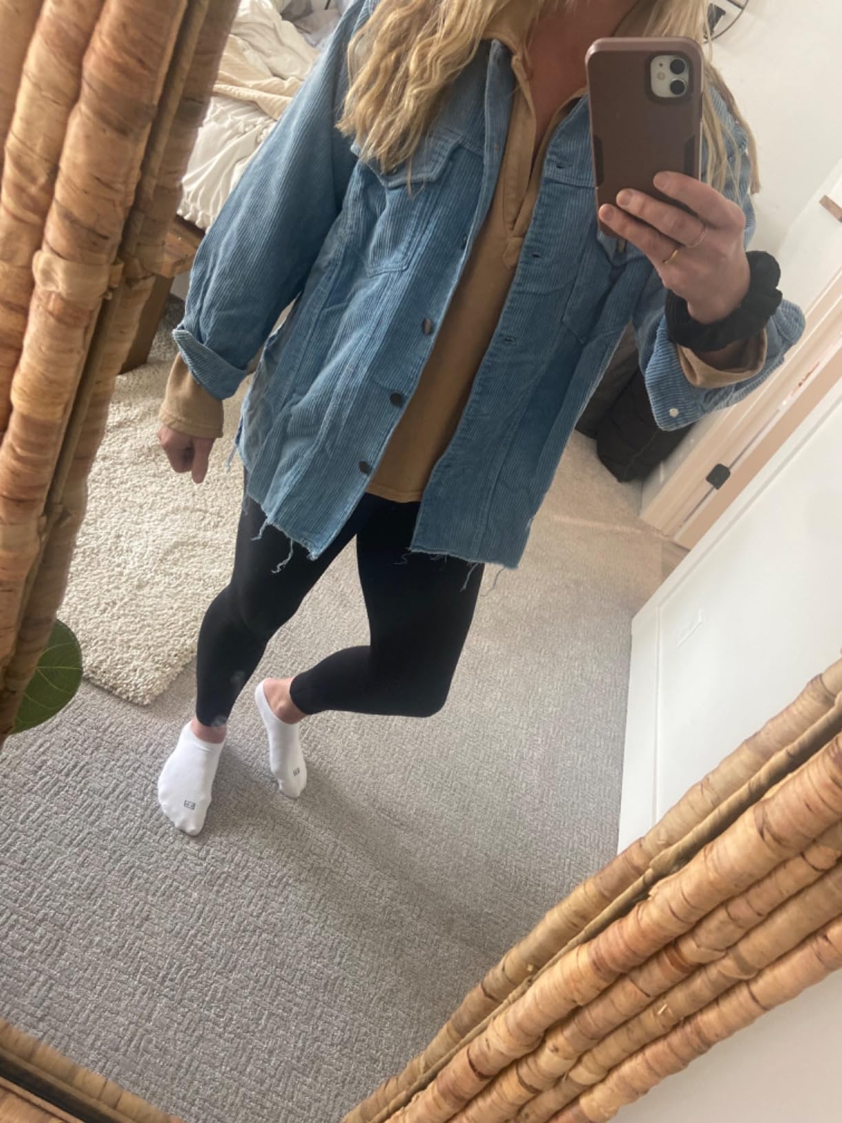 Fall Jackets for Women Trendy Corduroy Jacket Retro Oversized Coat customer photo 1
