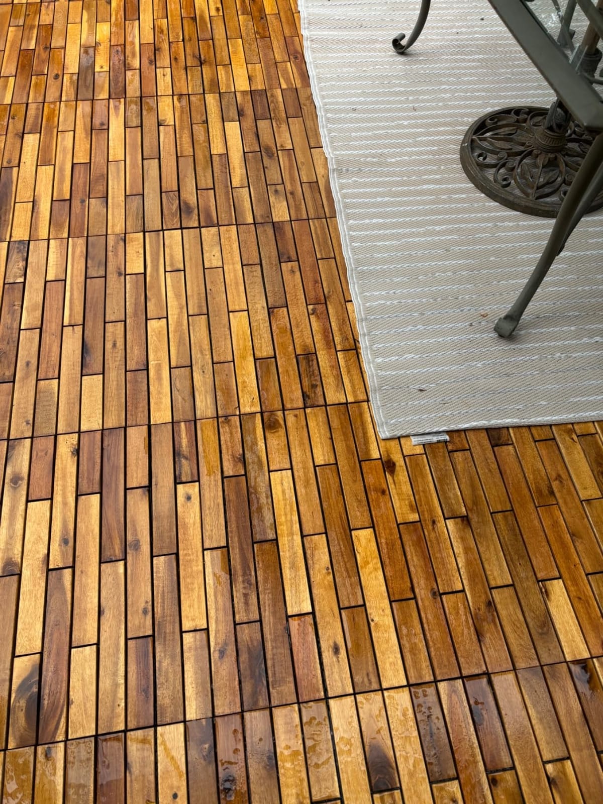 Majestick Goods 6-Pack Longboard Acacia Wood Interlocking Deck Tiles, 24 x 12 x 0.9 Inch, Covers 12 Sq Ft customer photo 2