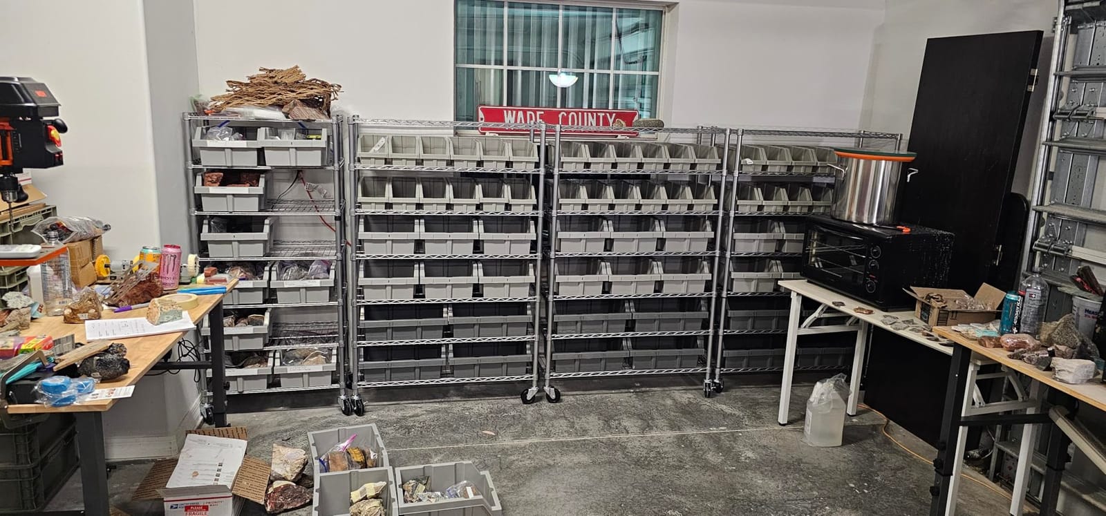 7-Tier NSF 21-Bin Steel Wire Shelving Rack, 48