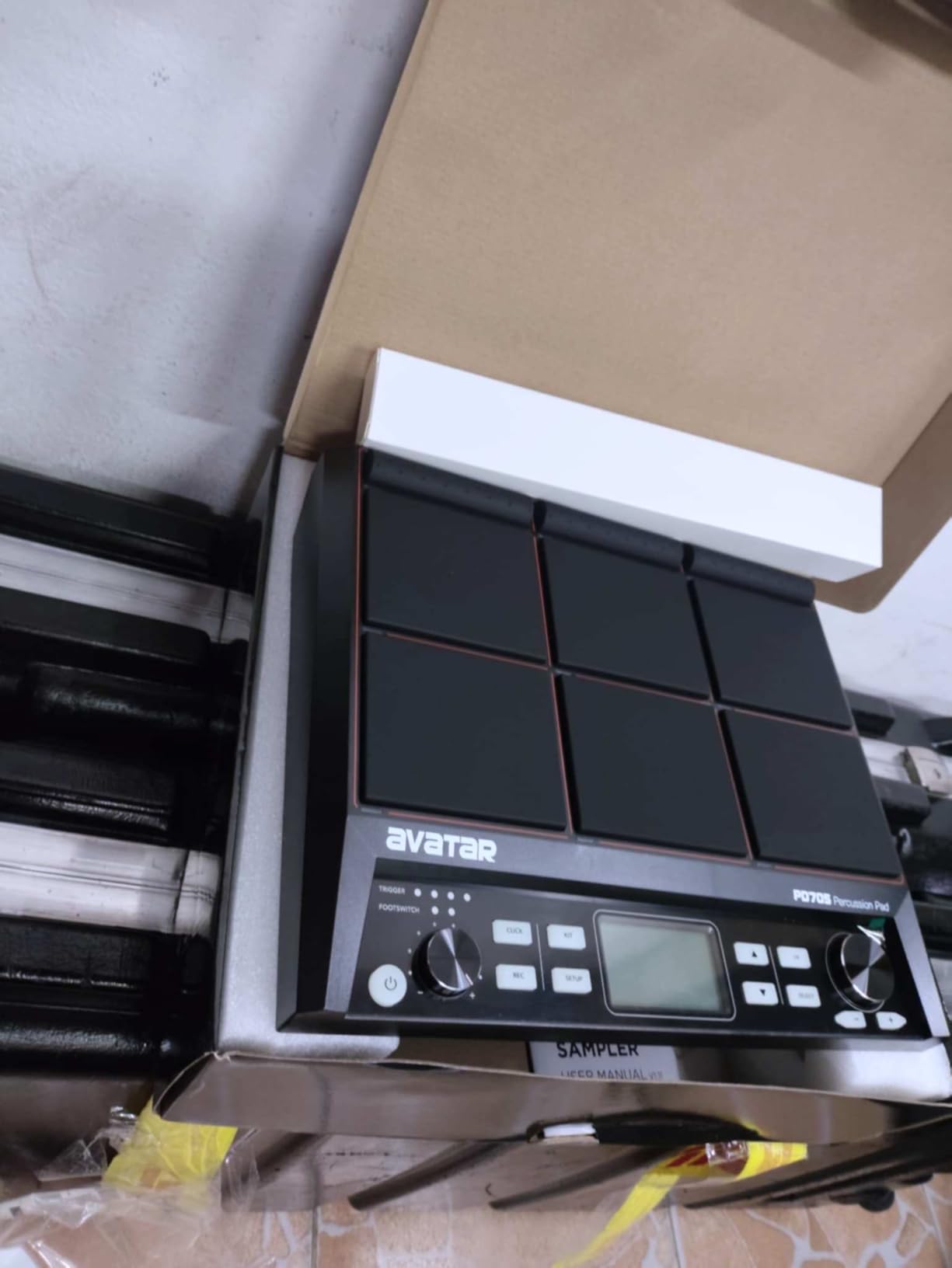 PD705 Percussion Sample Multipad, Electric Drum Pad for Drummers | With 9 Velocity Sensitive Pads, 592 Sounds, Built-in Effecter, Looper, Support USB/MIDI In Out/AUX, 8 External Trigger Inputs customer photo 1