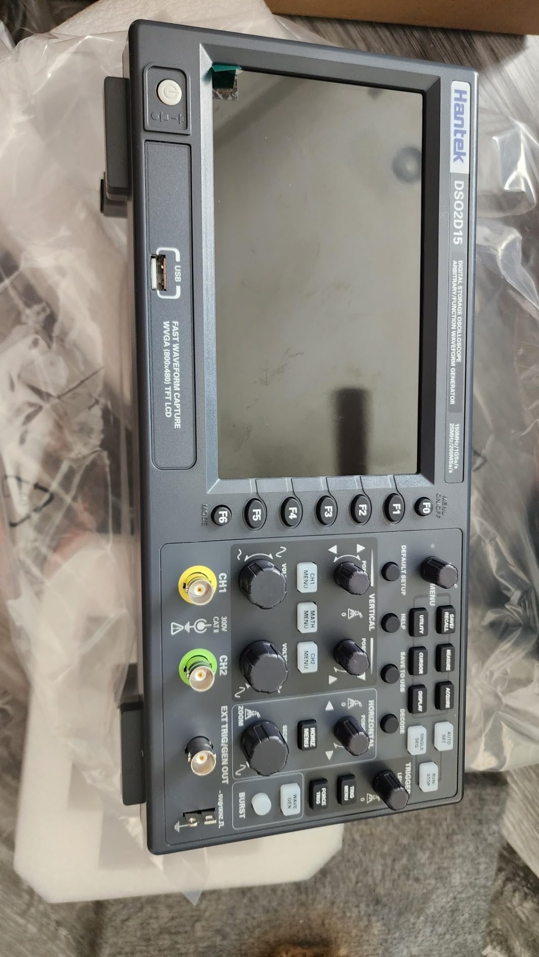 Hantek DSO2D15 Digital Storage Lab Oscilloscope 150MHz Bandwidth 2CH 1GSa/s 8M Memory with Waveform Generator customer photo 1