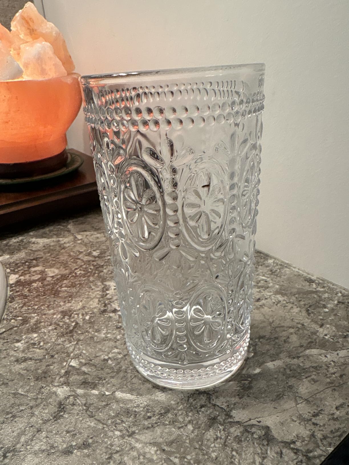 Bekith 6 Pack Romantic Drinking Glasses, 12 oz Highball Glasses, Thick Water Glasses, Tall Glass Cups for Beverages, Beer, Cocktail, Vintage Glassware Set for Dinner Parties, Bars, Restaurants customer photo 2