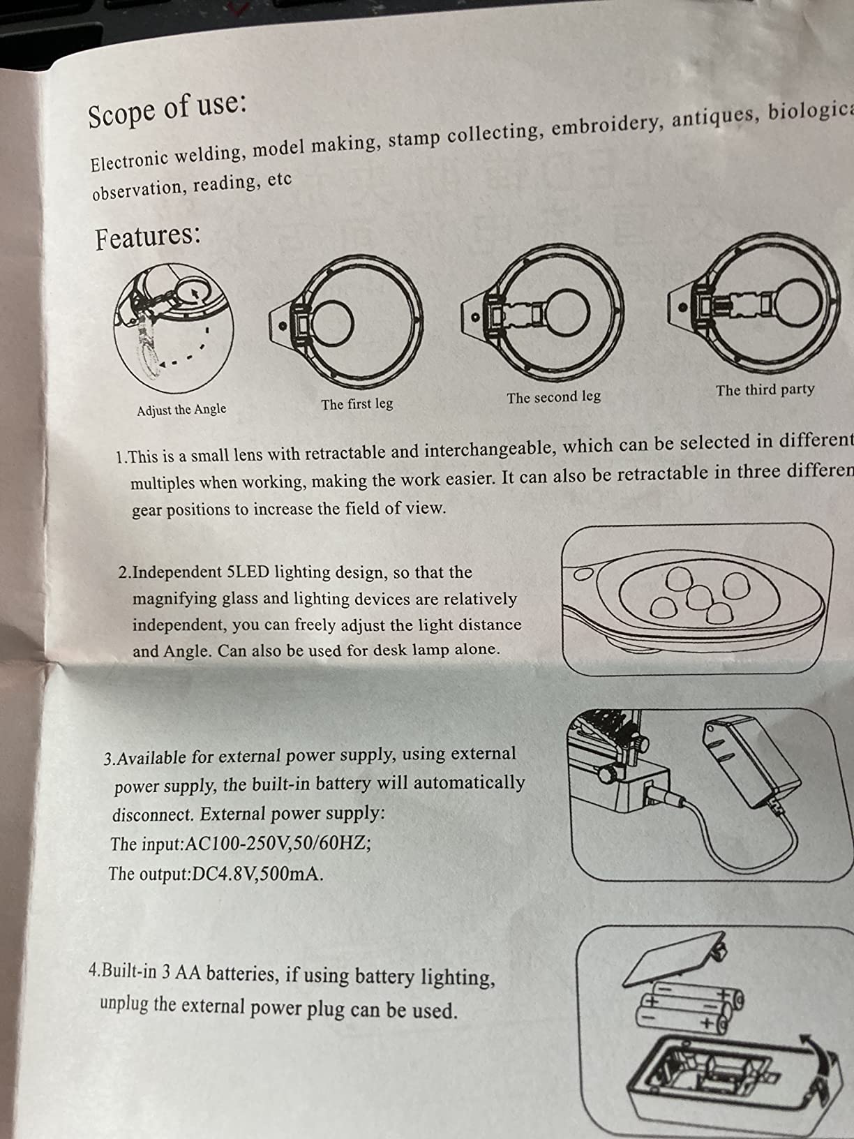 Soldering Helping Hands with LED Light and Magnifier | 2 Alligator Clips, Adjustable Battery-Powered LED light, 2.5X and 7.5X Lenses, Up to 10X Combined Magnification customer photo 1
