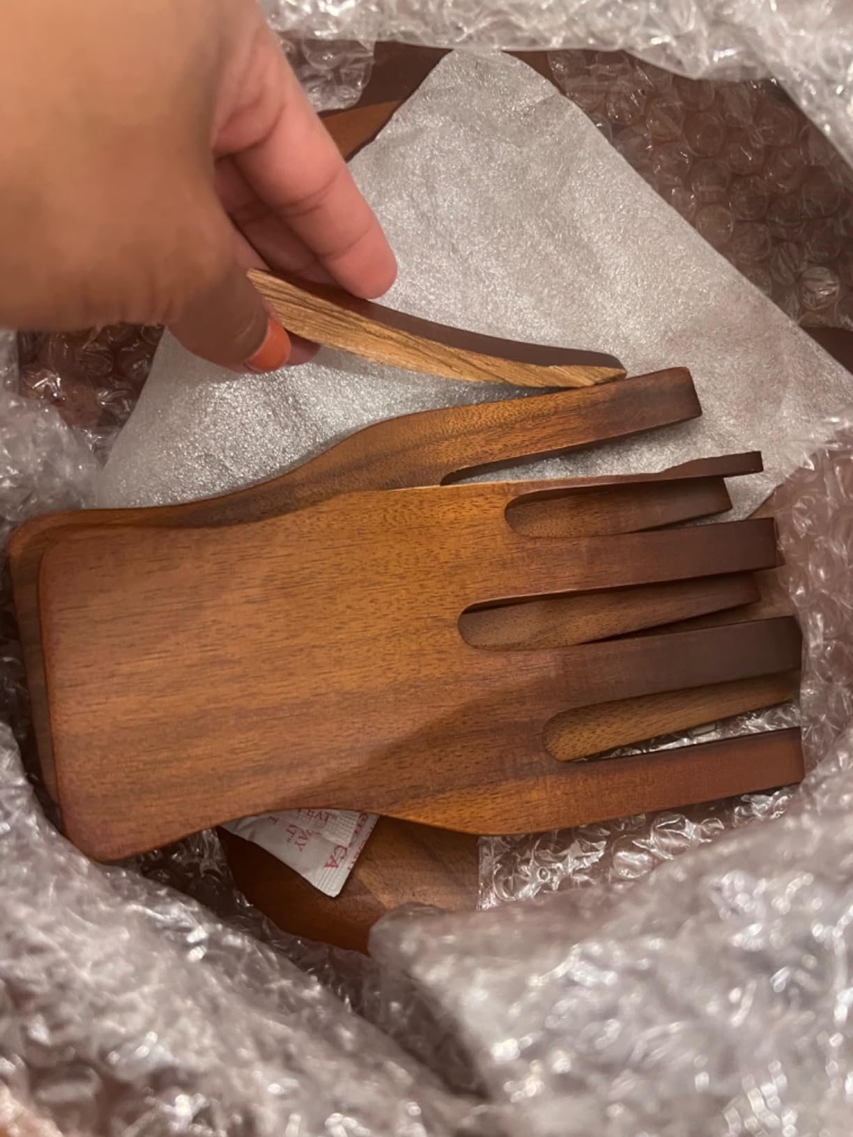 AIDEA Acacia Wood Salad Bowl Set with 2 Wooden Hands, Large Salad Bowl with Serving Utensils, Big Mixing Bowl for Fruits, Salad, Cereal, Corn flake, Pasta 11