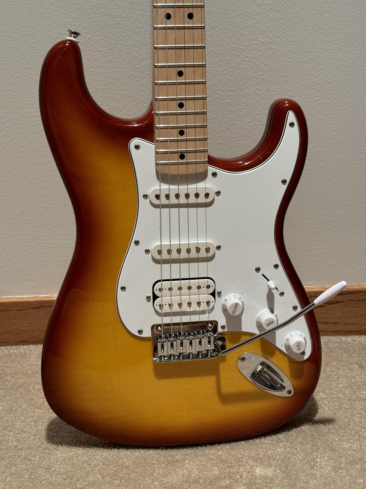 Squier Affinity Series Stratocaster FMT Electric Guitar, Black Burst, Maple Fingerboard customer photo 2