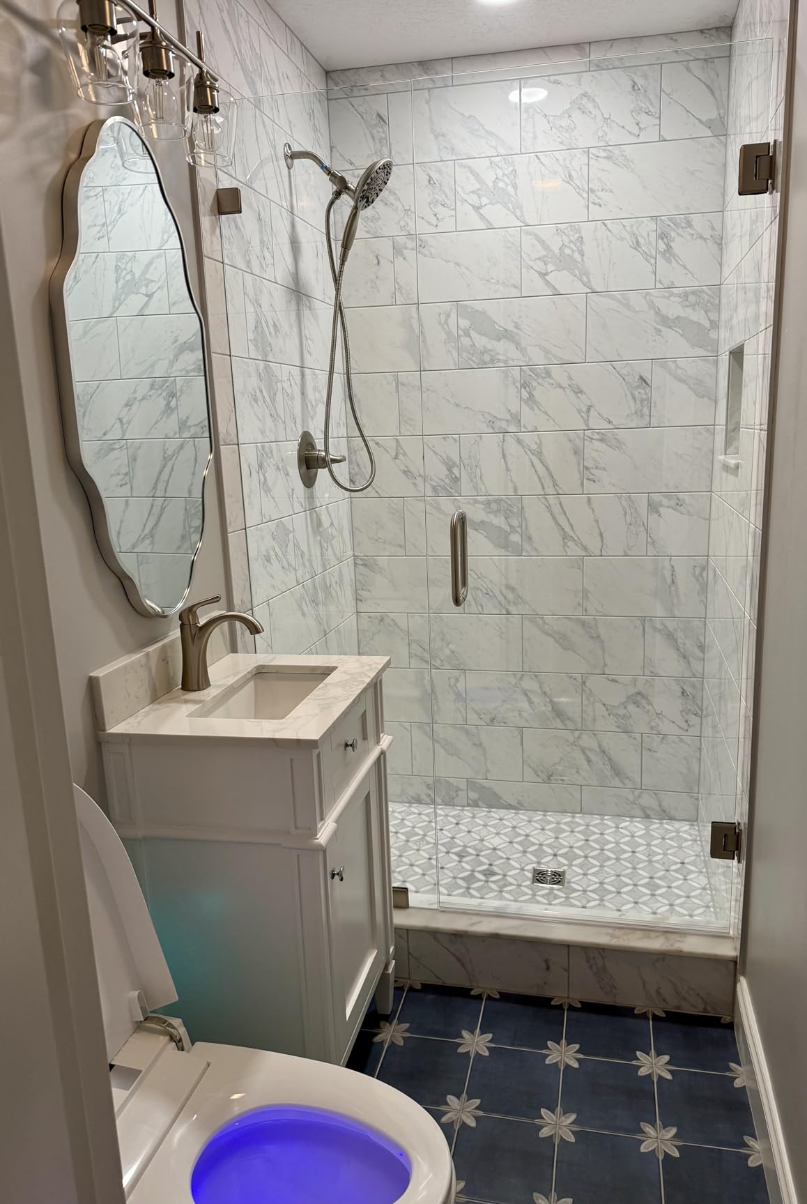 Delta Arvo 14 Series Brushed Nickel Shower Faucet Set with In2ition 2-in-1 Dual Shower Head with HandHeld Spray Combo, Valve Trim Kit, SpotShield Stainless 142840-SP-I (Valve Included) customer photo 2