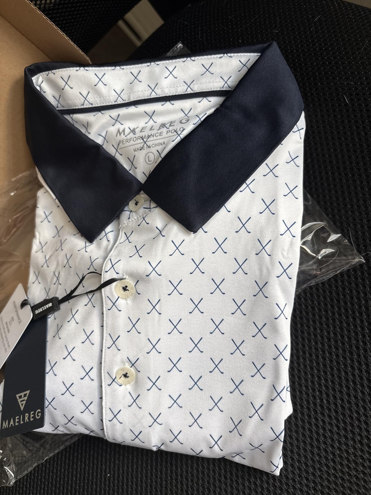 Golf Shirts for Men Dry Fit Short Sleeve Print Performance Moisture Wicking Polo Shirt customer photo 1