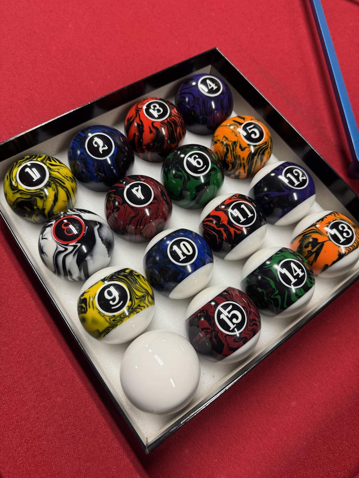 Billiard Balls Set Pool Table Balls Marble-Swirl & Classic Style 16 Ball Set customer photo 2